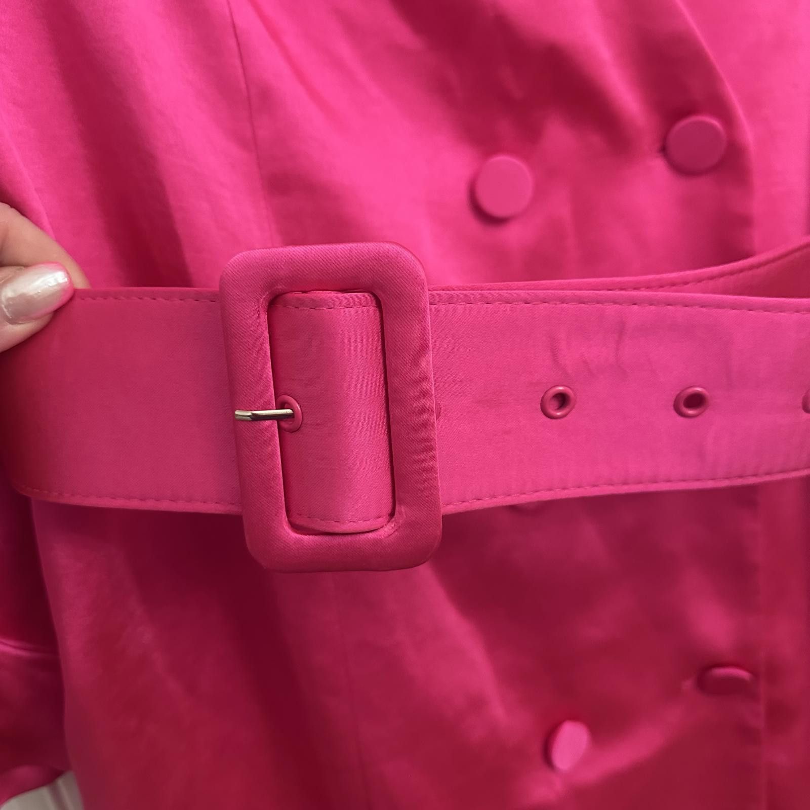 Designer Skies Are Blue Pink Satin Double-Breasted dress blazer Size XL / US 12-14 / IT 48-50 - 3 Thumbnail