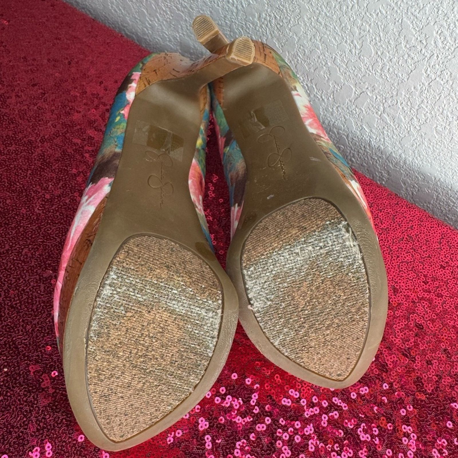 Jessica Simpson JESSICA SIMPSON Bright Floral Platform Heels (Size 6.5) Size US 6.5 / IT 36.5 - 5 Thumbnail