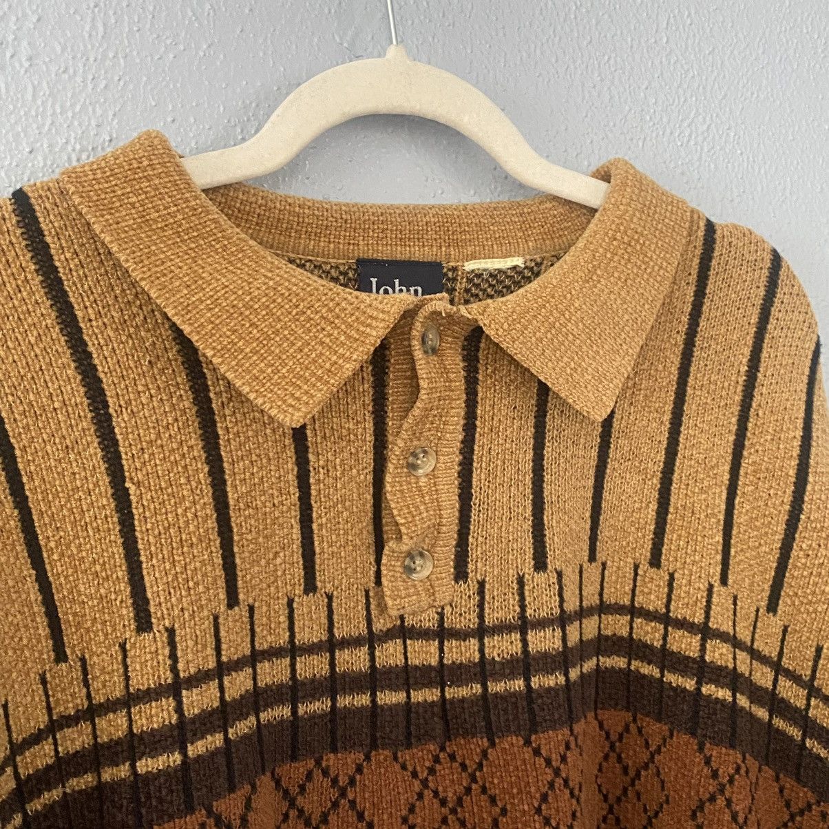 Other Vintage John Blair Tan Brown Red Polo Sweater Men’s Size XL Size US XL / EU 56 / 4 - 3 Thumbnail