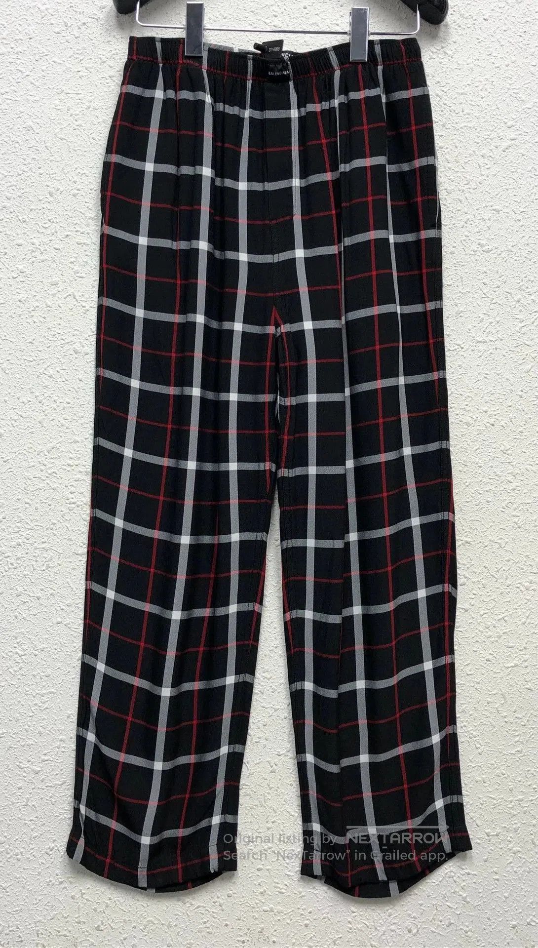 Balenciaga balenciaga black red check relaxation pants. Size US 28 / EU 44 - 2 Thumbnail