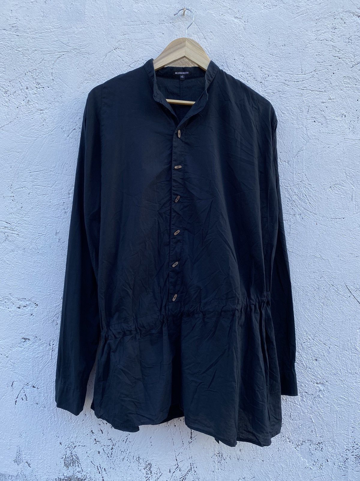Ann Demeulemeester Black Poplin Belted Dress Size XS / US 0-2 / IT 36-38 - 2 Thumbnail