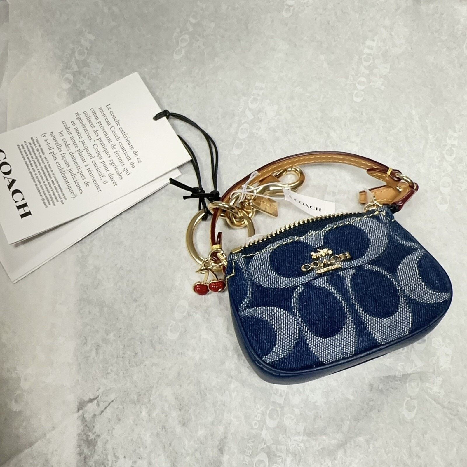 Coach NWT Coach CZ085 Mini Nolita Bag Charm Signature Denim Size ONE SIZE - 8 Thumbnail