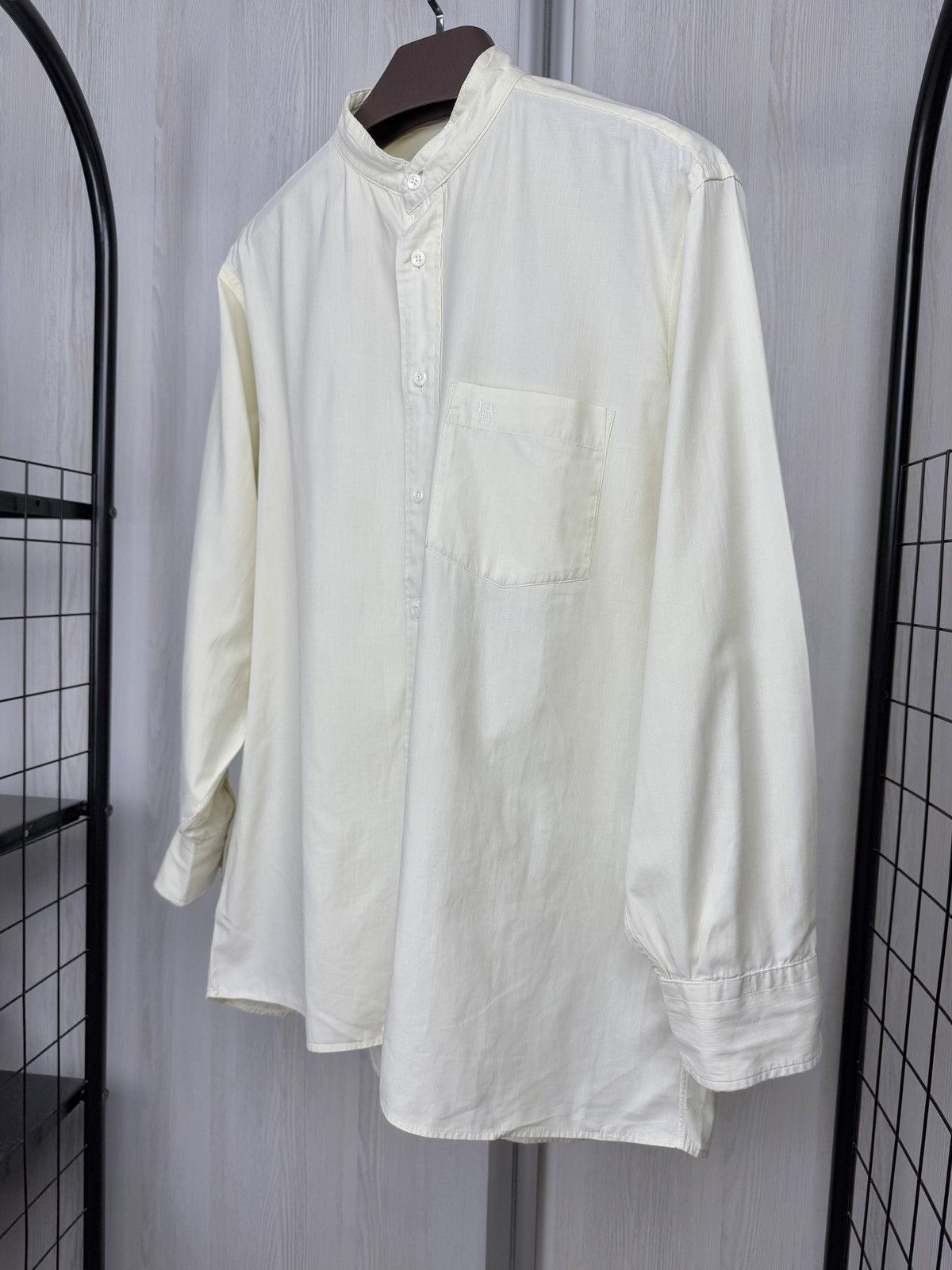 Christian Dior Monsieur Christian Dior Chemises VNTG 90s distressed collarless shirt Size US L / EU 52-54 / 3 - 5 Thumbnail