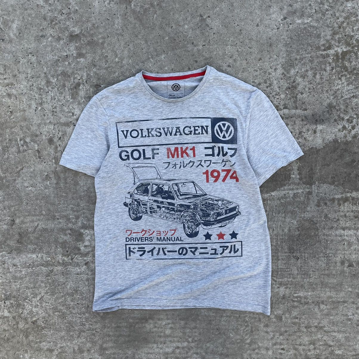Pre-owned Vintage Volkswagen T-shirts Big Logo Golf Mk1 Japan 00s In Grey