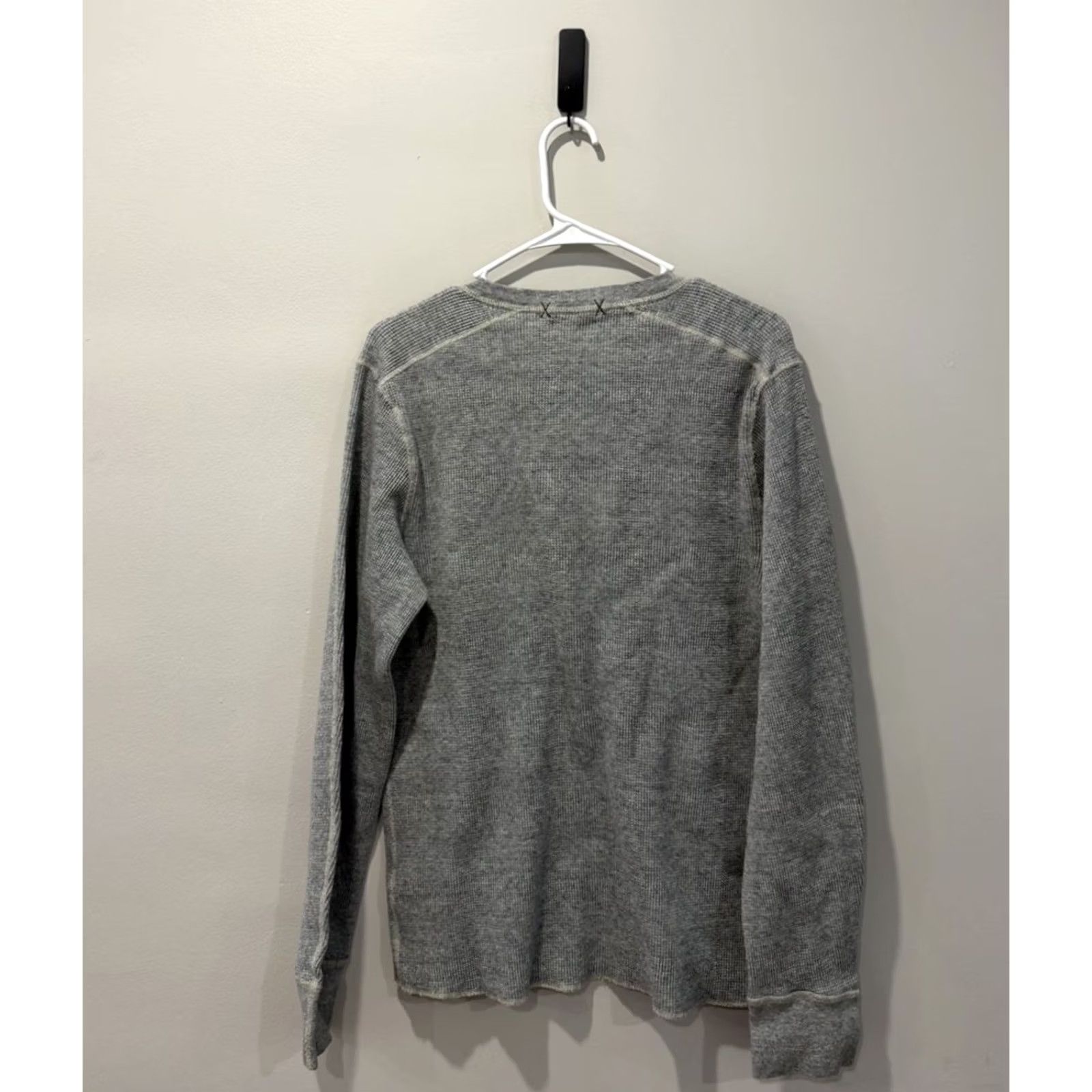 Wallace & Barnes Wallace & Barnes Henley Mens L Waffle Knit Thermal Shirt Cotton Gray Size US L / EU 52-54 / 3 - 2 Thumbnail