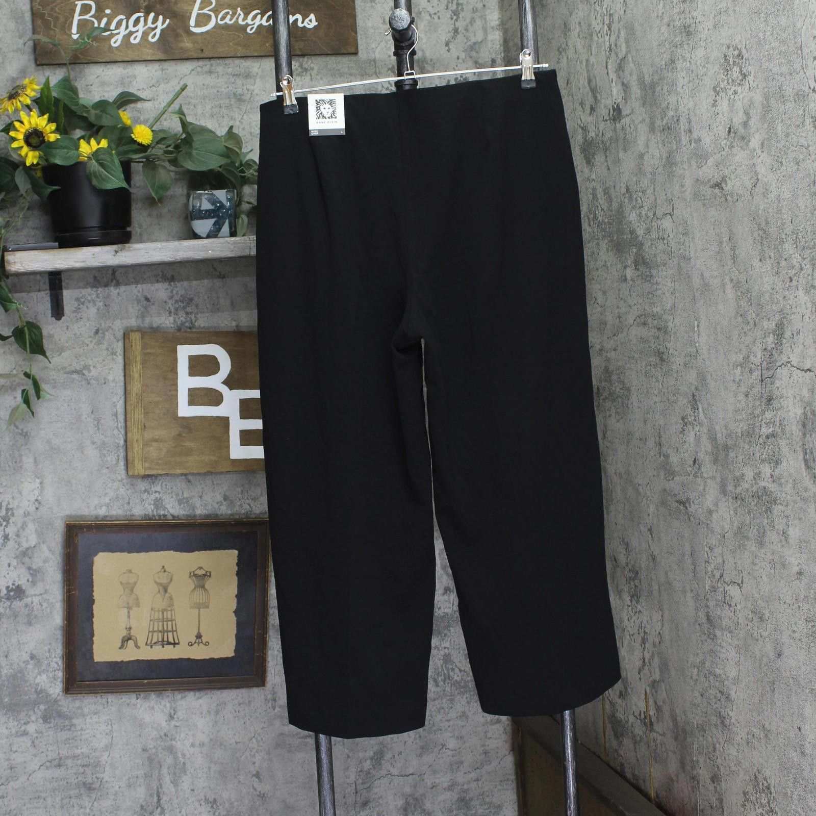 Other Nwt Anne Klein Cropped Pull On Embellished Pants Black L Size 36" / US 14 / IT 50 - 2 Thumbnail