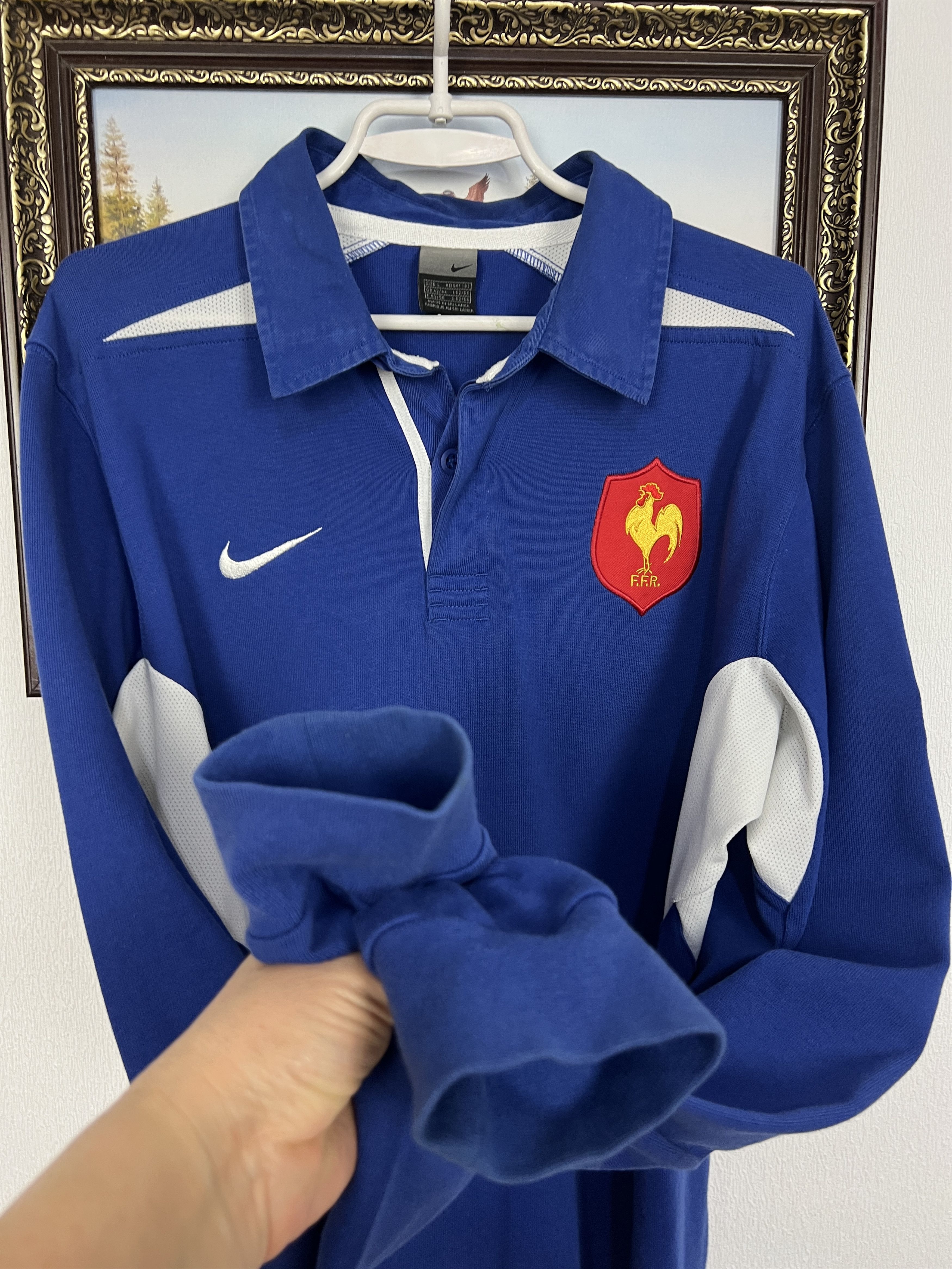 Nike Vintage 2000's France Rugby Union Long Sleeve Jersey Trikot Size US L / EU 52-54 / 3 - 4 Thumbnail