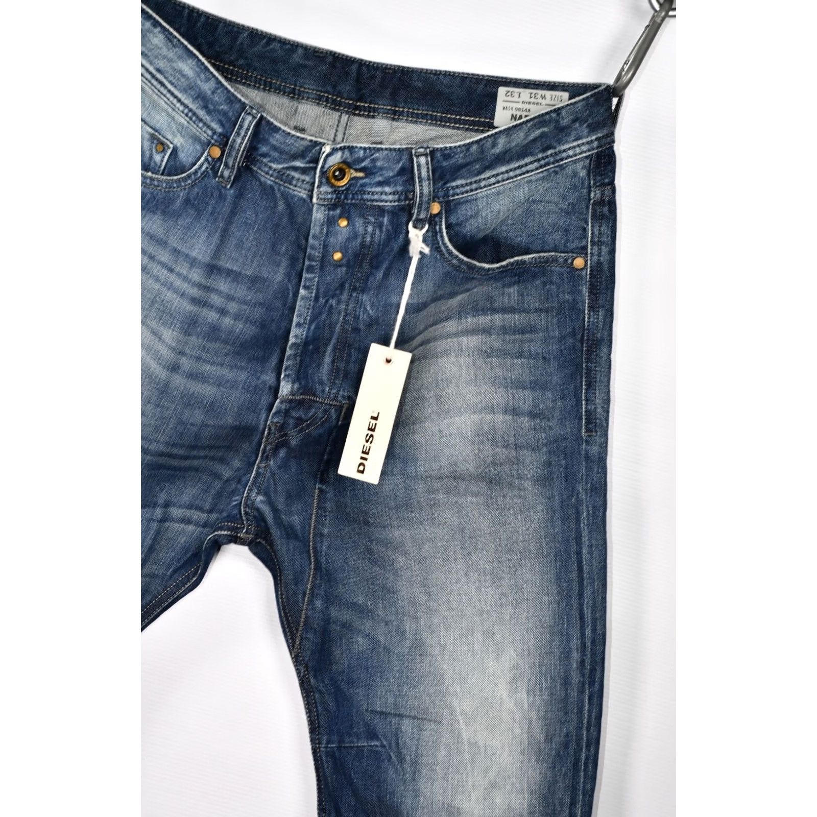 Diesel Diesel Narrot 0814A Regular Carrot Jeans Blue Men's W31 L32 Jeans Regular Mens Jeans Size US 31 - 4 Thumbnail