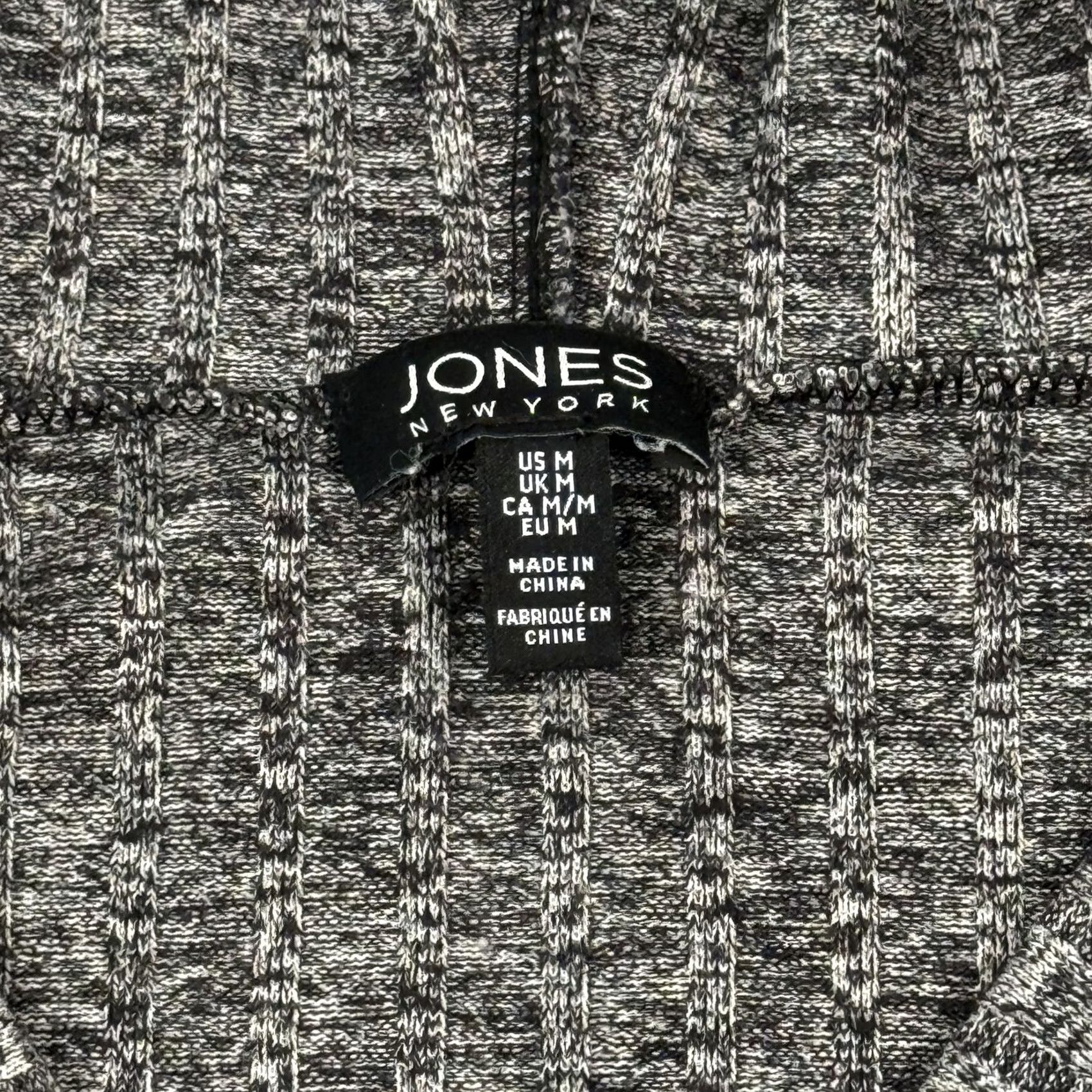 Jones New York Jones New York Shirt Womens Medium Gray Hooded Lace Up Ribbed Thumb Holes T-Shirt Long Sleeve Casual Fall Winter Womens Size M / US 6-8 / IT 42-44 - 2 Thumbnail