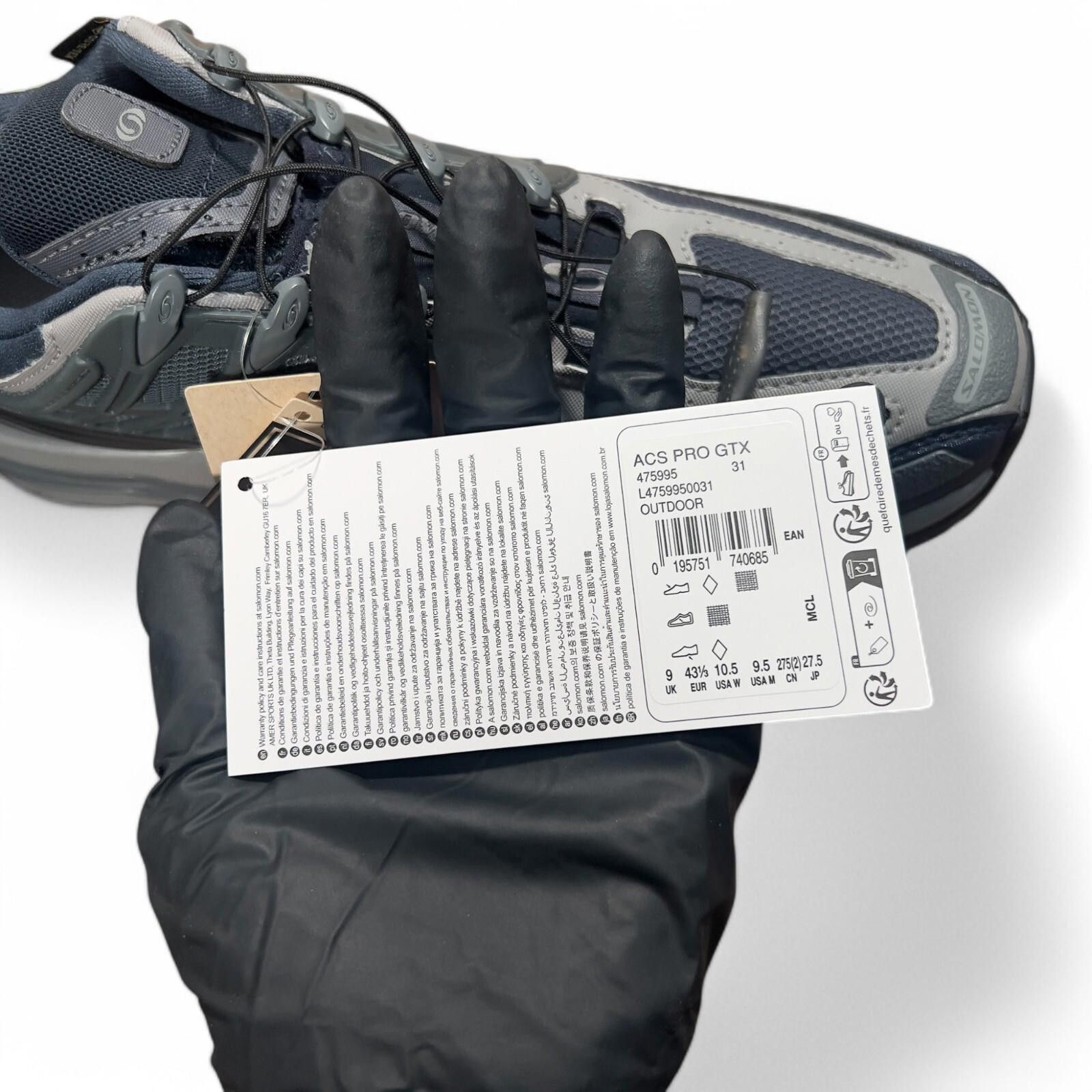 Salomon Salomon ACS Pro GORE-TEX Sneakers UK 9 Blue Gray Waterproof Size US 9.5 / EU 42-43 - 4 Thumbnail
