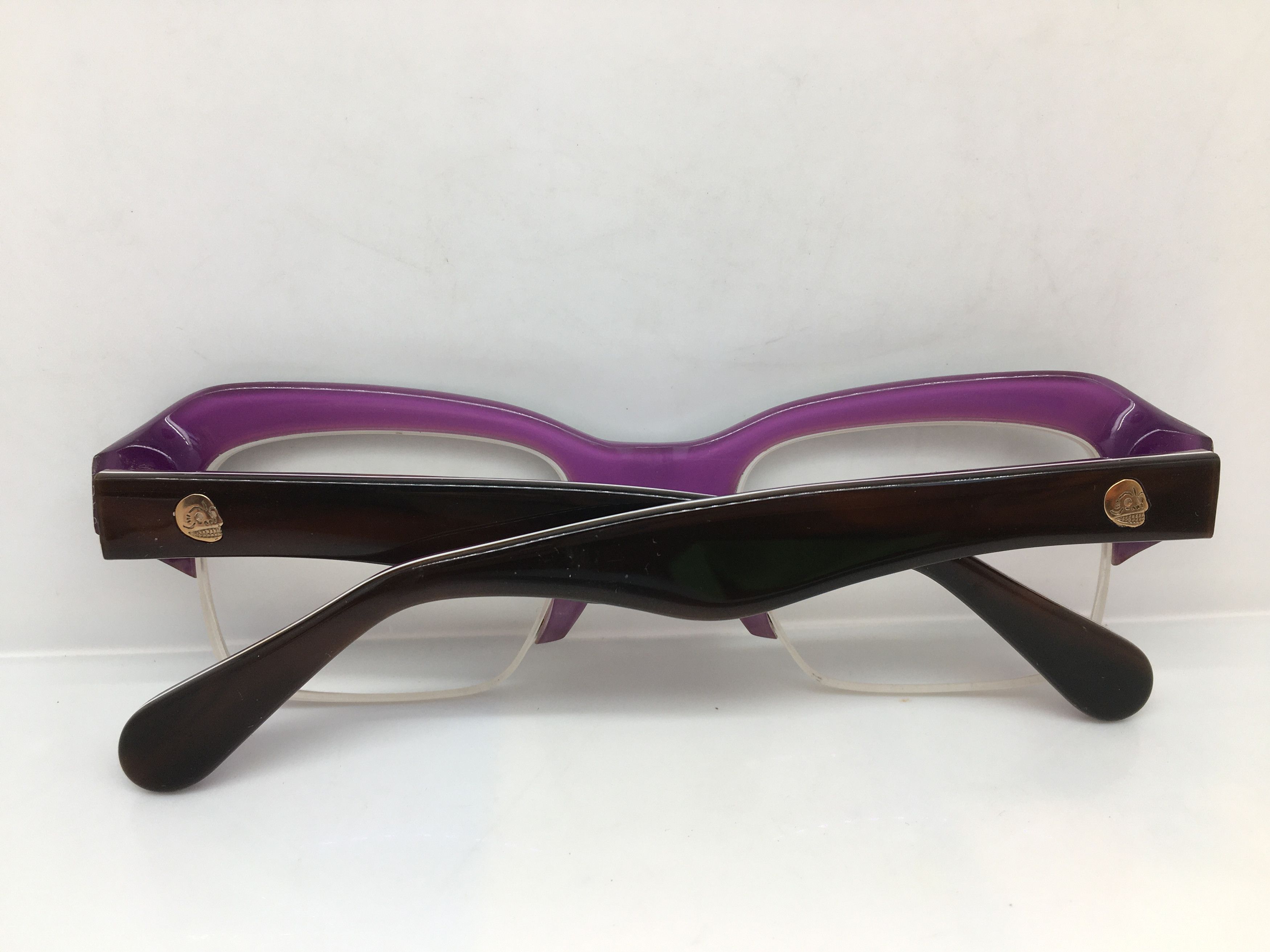 Vintage Vintage HUMAN SKULL H1221 LAMINATE Half Ｒim Eyeglasses Size ONE SIZE - 7 Thumbnail
