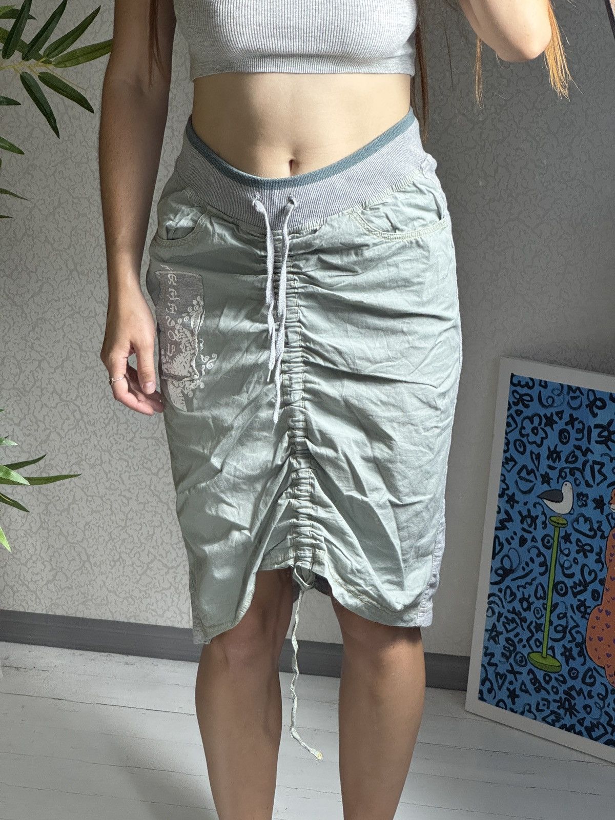 Other VINTAGE AVANT GARDE DRAWSTRING MIDI SKIRT Size 28" / US 6 / IT 42 - 1 Thumbnail