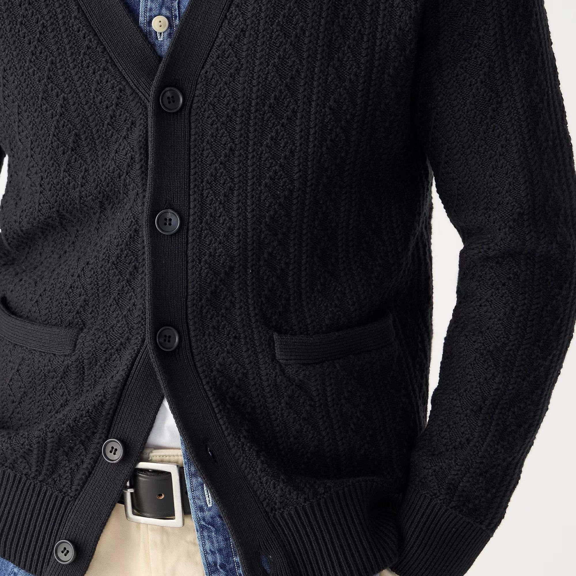 J.Crew J.Crew Heritage Cotton Pointelle Stitch Cardigan Sweater Size US XL / EU 56 / 4 - 4 Thumbnail