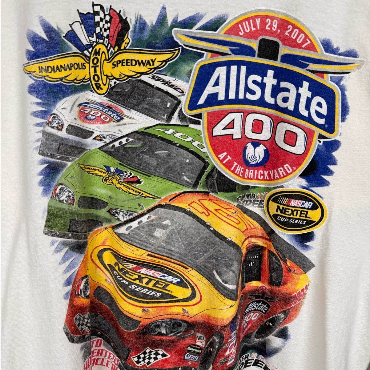 NASCAR × Vintage VTG Y2K Nascar Racing Big Print T Shirt Sz XL White Size US XL / EU 56 / 4 - 7 Thumbnail