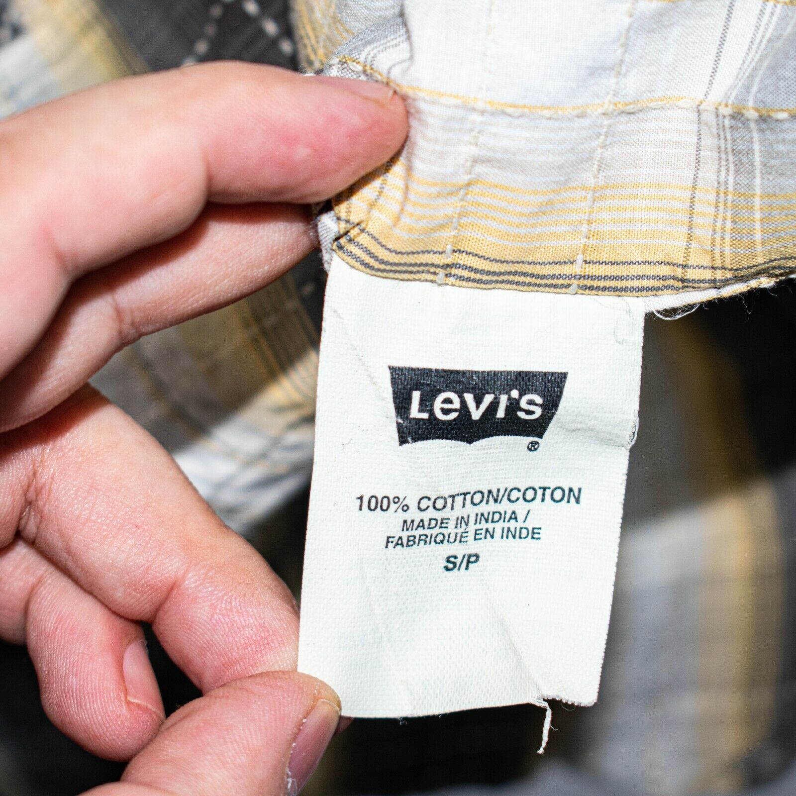 Levi's Vtg Levi's Western Pearl Snap Shirt Gray Beige Plaid Size US S / EU 44-46 / 1 - 5 Thumbnail