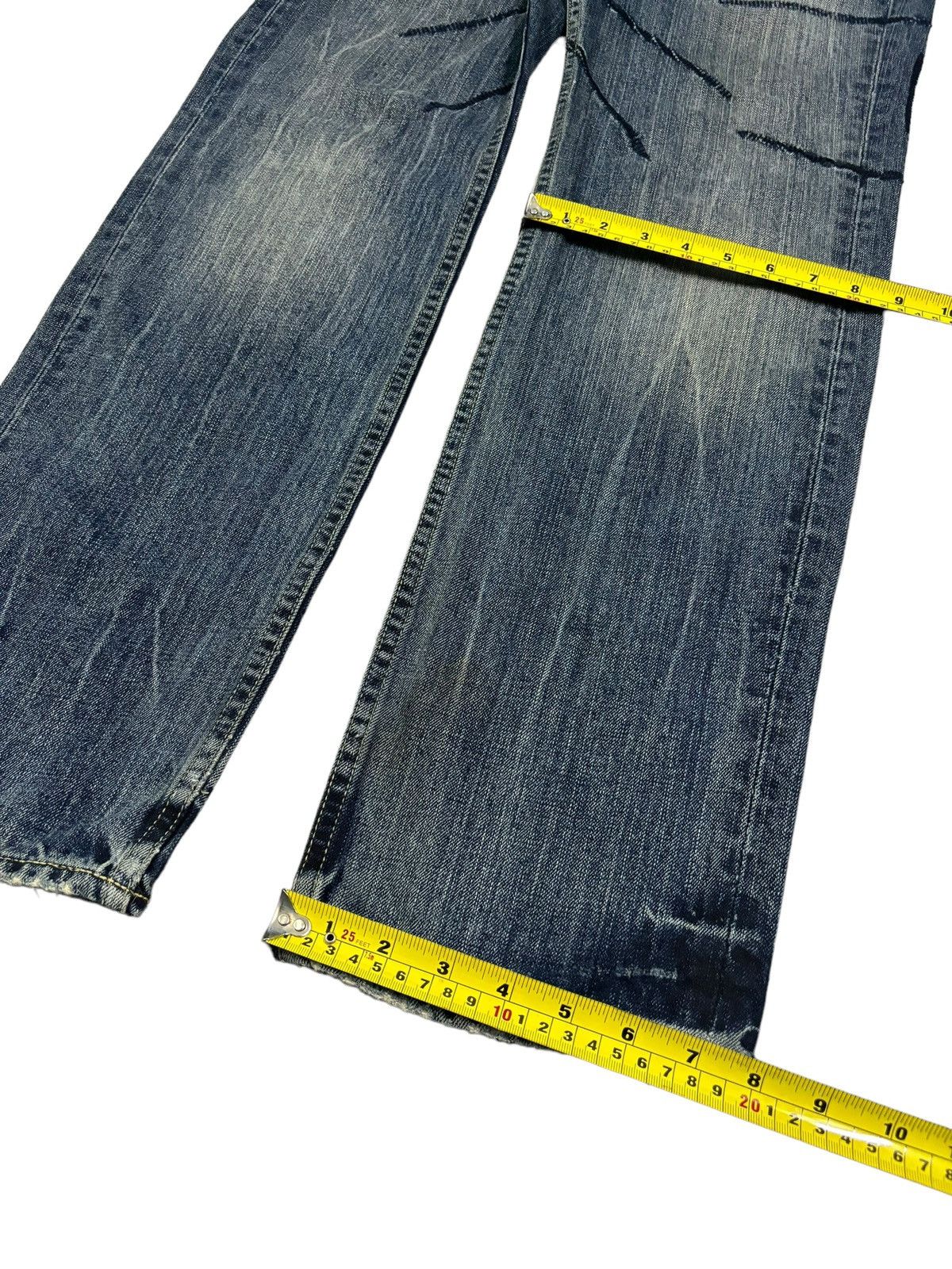 Number (N)ine Vintage Takeo Kikuchi Stitched Clawmark Loose Straight Jeans Size US 31 - 15 Thumbnail