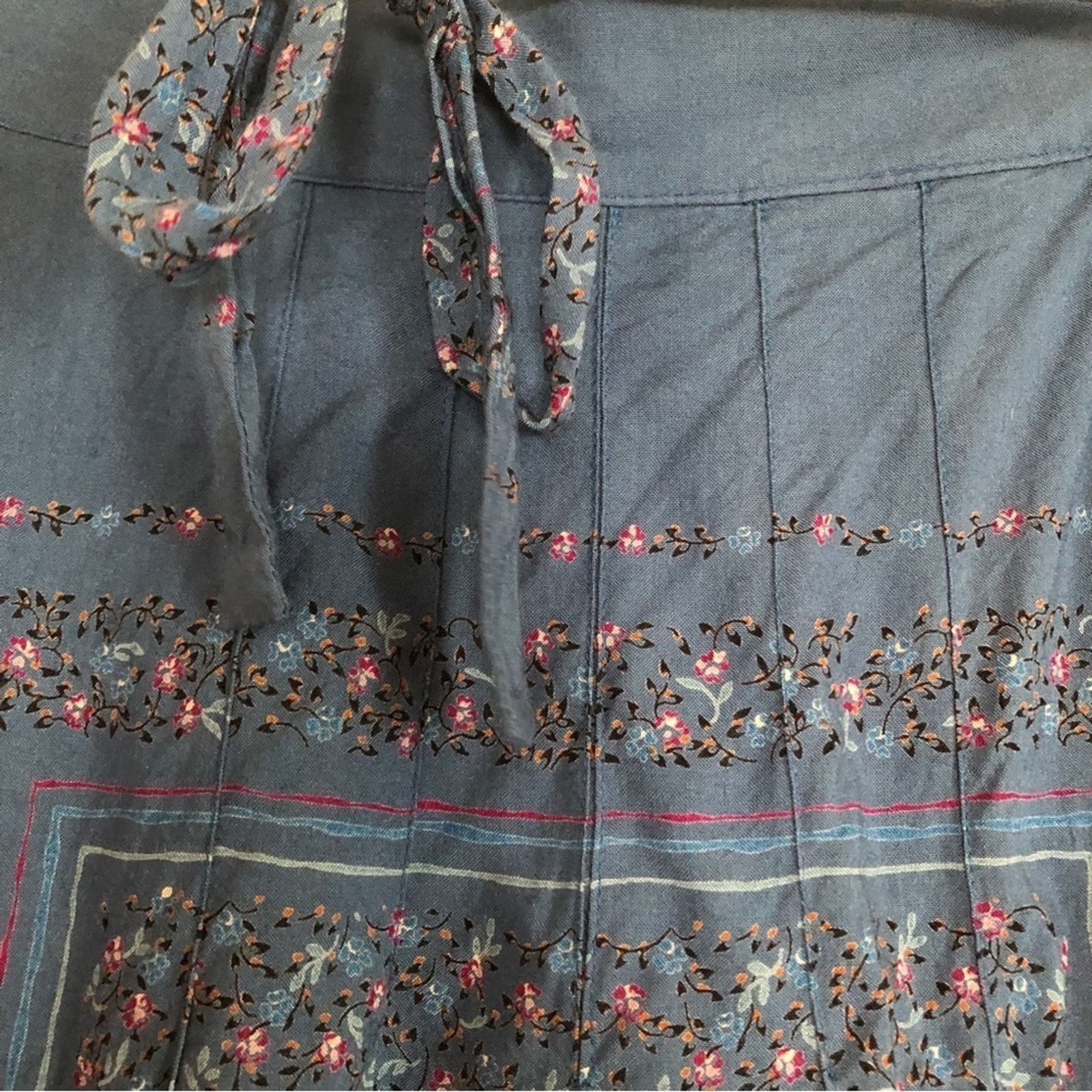 Other Jane Schaffhausen Belle France Prairie Floral Midi Tie Skirt Size 32" / US 10 / IT 46 - 5 Thumbnail