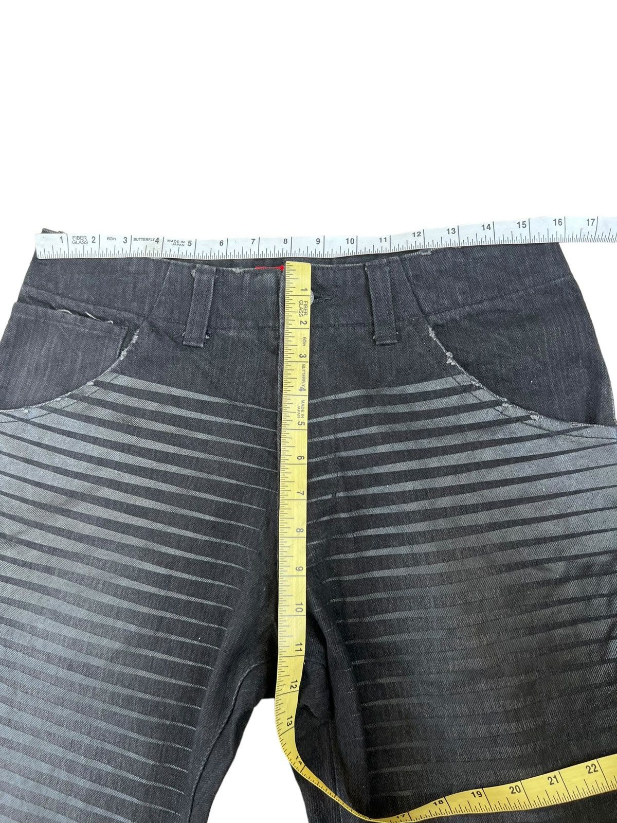 Vintage LUZ Life Under Zen Japan Stripe Distress Denim Jeans Size US 31 - 3 Thumbnail