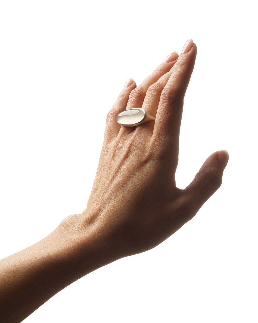 Other KAI Double-Rib Silver Ring with Chalcedony “Dreadnought” Size ONE SIZE - 2 Thumbnail