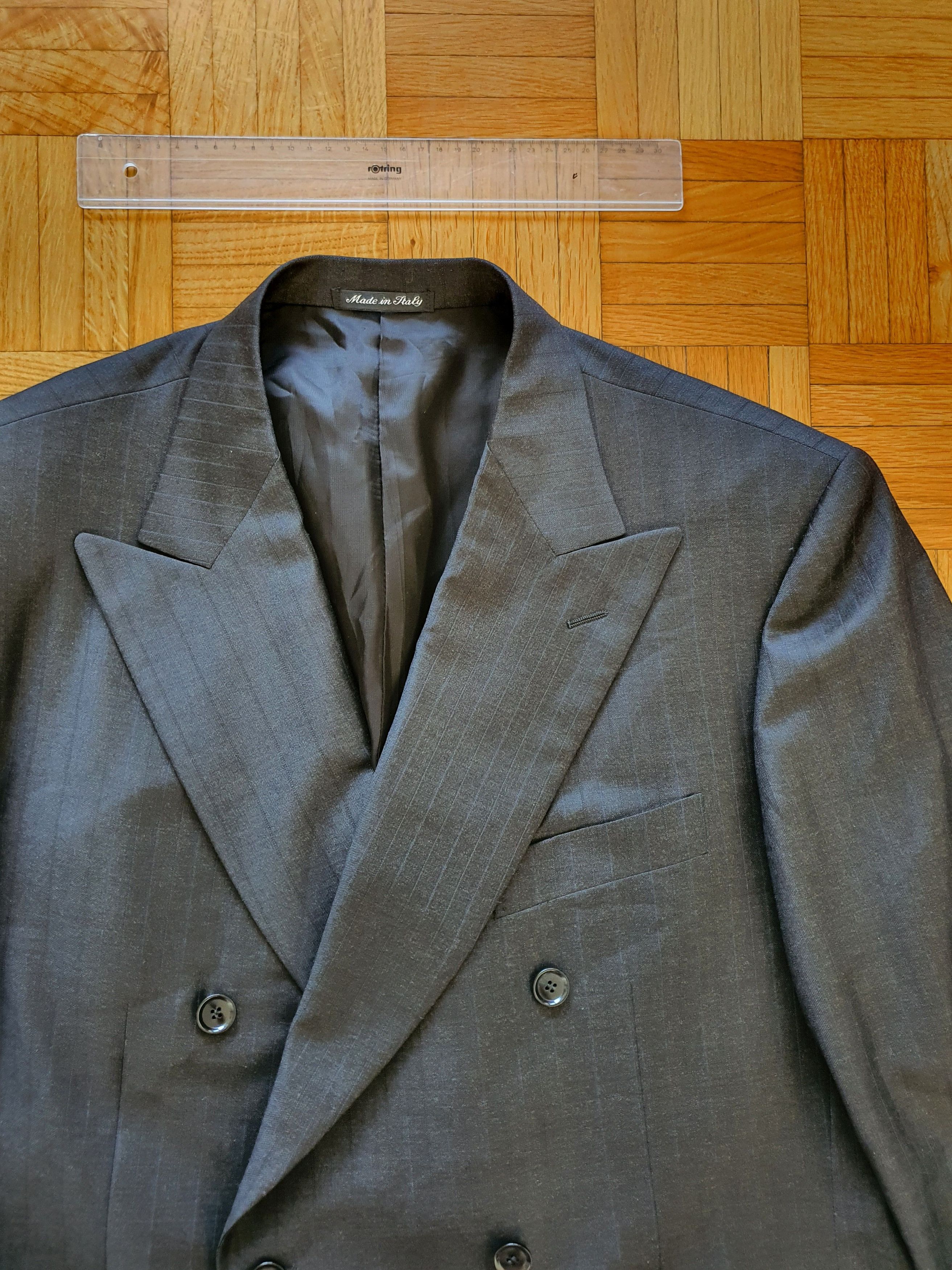 Pal Zileri Double Breasted (6x2) Gray Blazer Sports Coat Jacket - EU 52 Size 42R - 4 Thumbnail