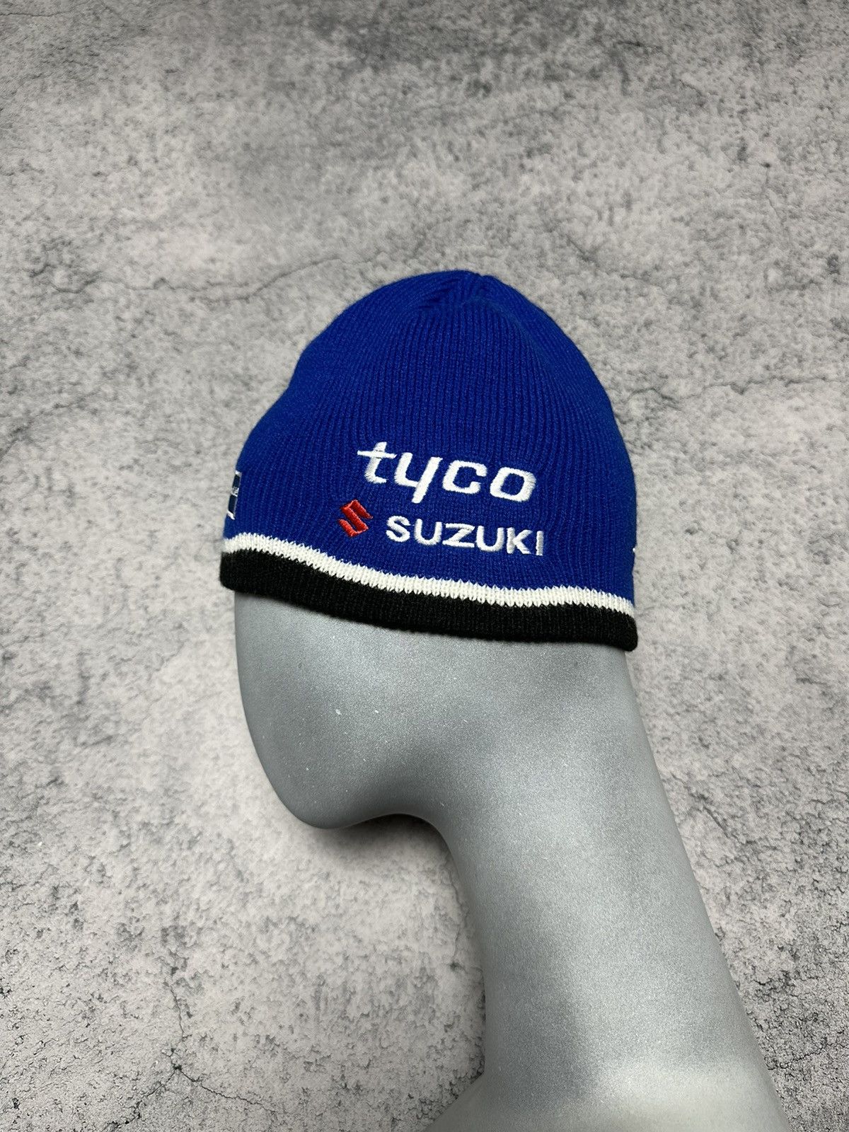 Vintage Vintage Suzuki Tyco Blue Racing Beanie Hat Size ONE SIZE - 1 Thumbnail