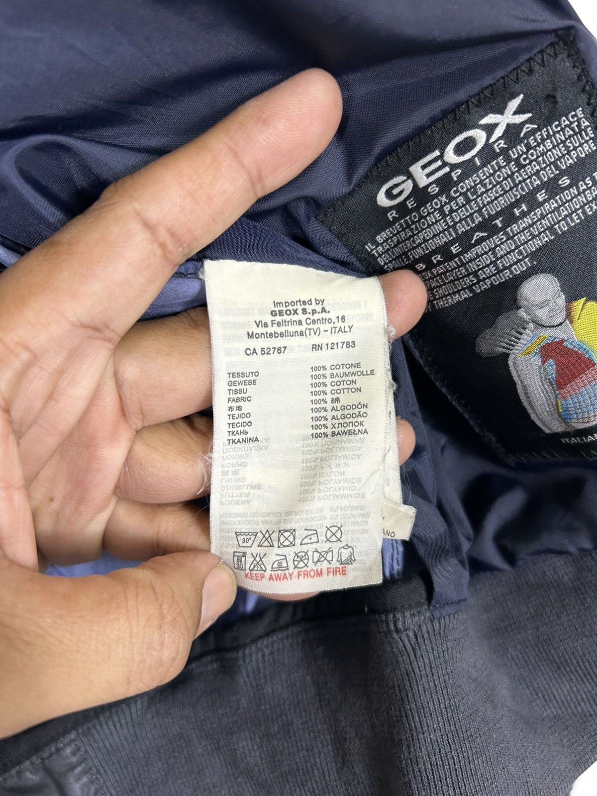 Geox × Italia Independent 🔥Geox Respira Italia Patent Zipper Jacket Size US L / EU 52-54 / 3 - 15 Thumbnail