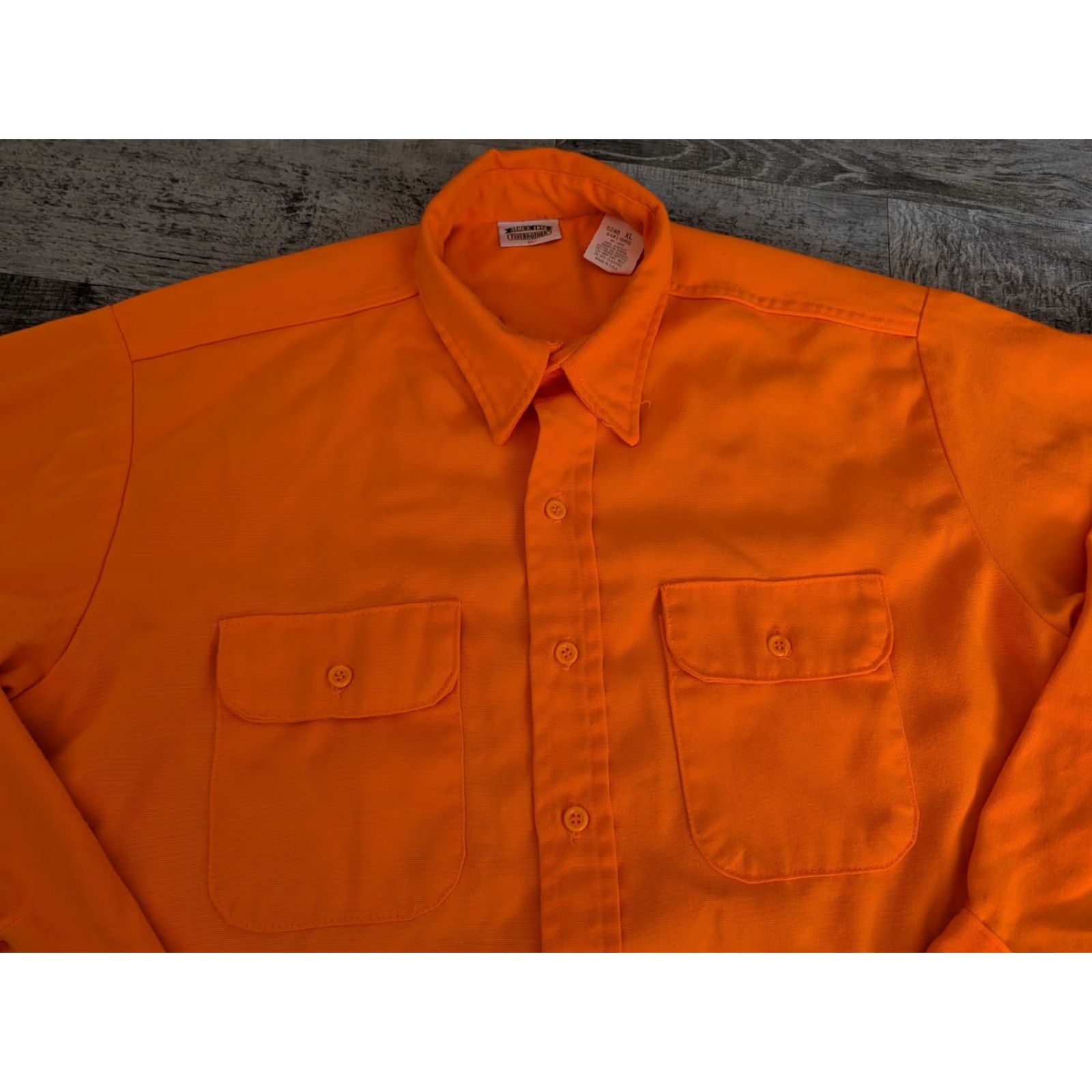 Hunter VINTAGE Five Brother Long Sleeve Button Up Shirt Mens Hunter Orange USA Made XL Casual Workwear Shirts Size US XL / EU 56 / 4 - 2 Thumbnail