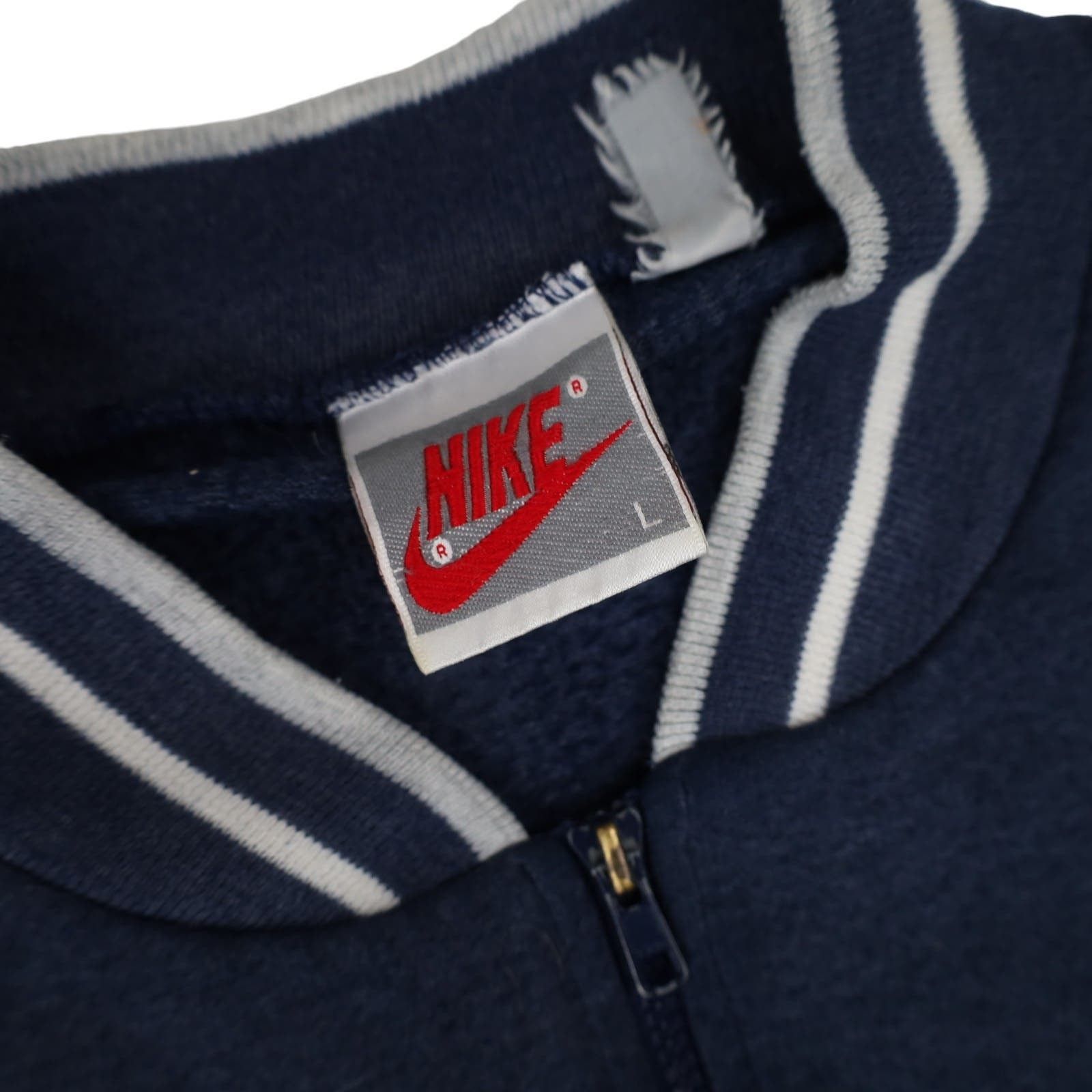 Nike × Vintage Vintage 90s Nike Cotton Track Jacket Size US L / EU 52-54 / 3 - 7 Thumbnail