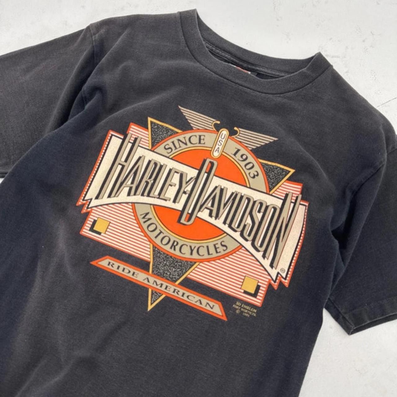 Harley Davidson rare 1991 3D Emblem Harley Davidson shirt Large Size US L / EU 52-54 / 3 - 2 Thumbnail