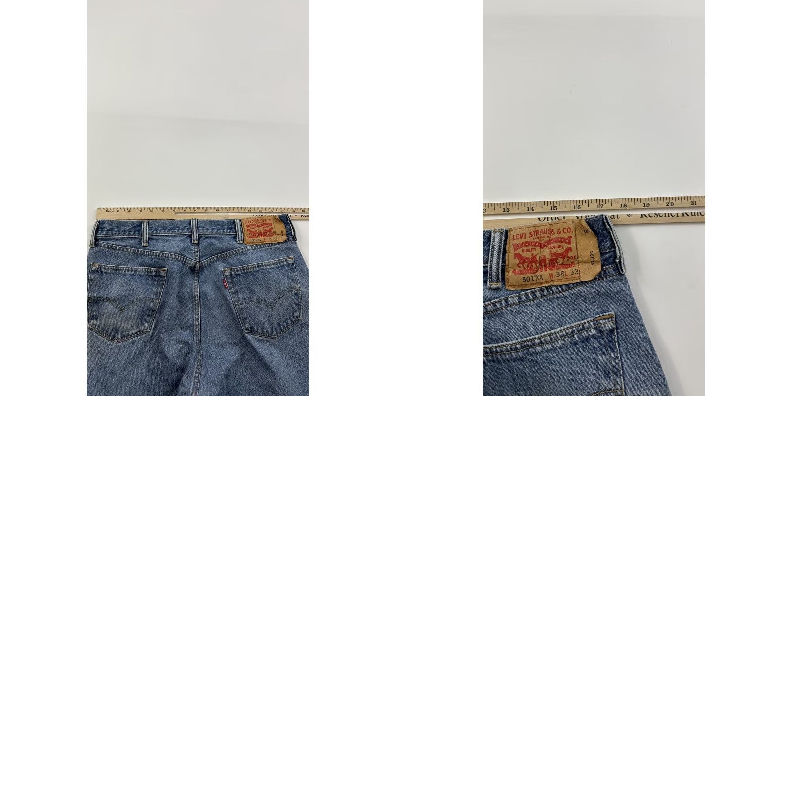 Levi's VINTAGE Levi’s 501 Jeans Mens 35 x 29 Blue Regular Denim Cotton Straight 35 Inseam USA Grunge Bohemian Festival Hipster City 90s Mens Size US 35 - 8 Thumbnail