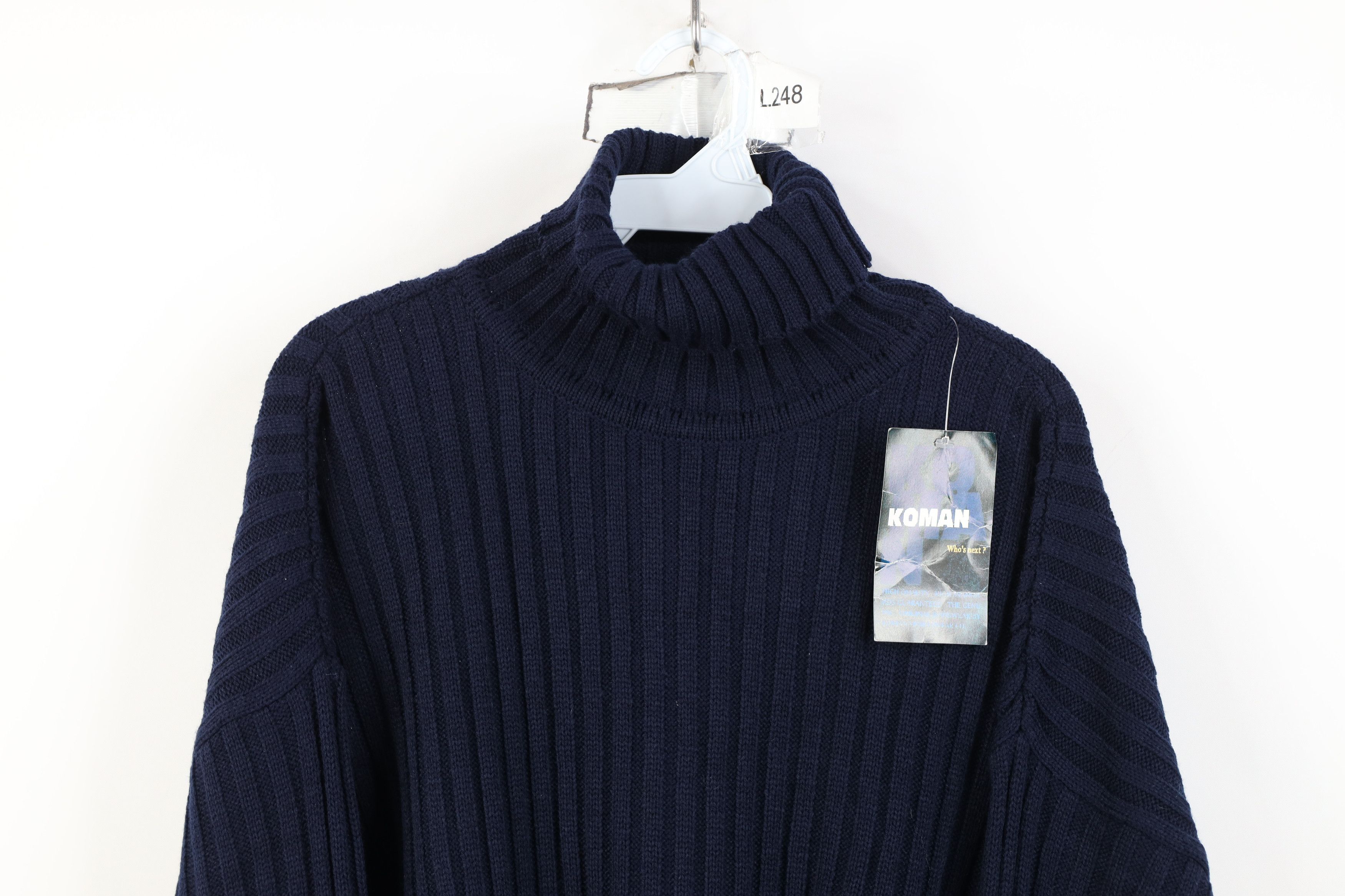 Vintage Deadstock Vintage 90s Y2K Streetwear Knit Turtleneck Sweater Size US L / EU 52-54 / 3 - 2 Thumbnail