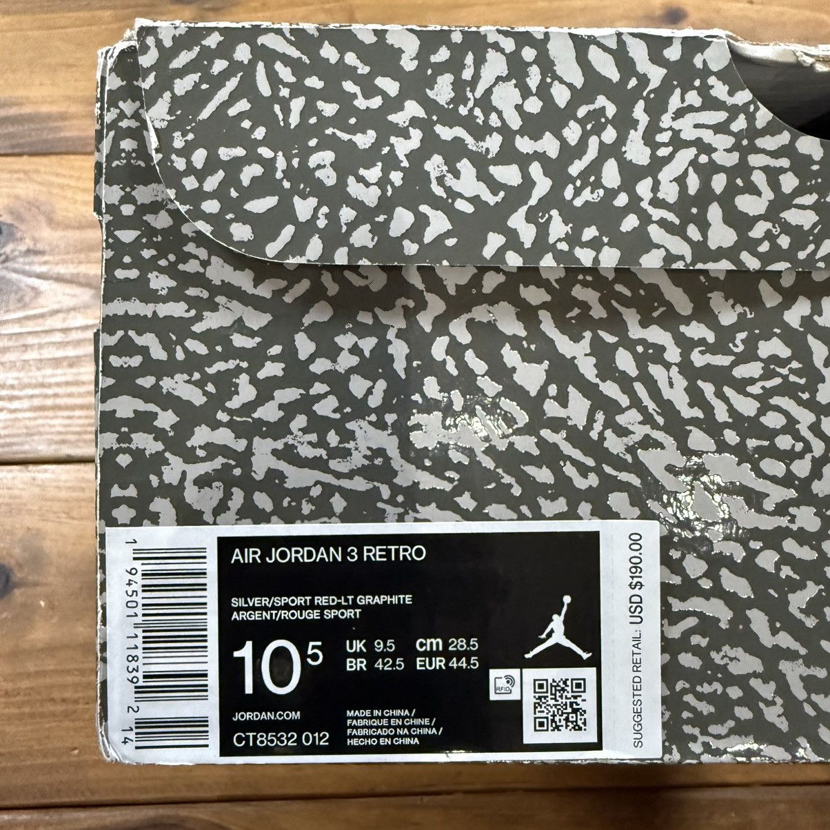Jordan Brand Jordan 3 Retro Cool Grey 2021 Size US 10.5 / EU 43-44 - 9 Thumbnail