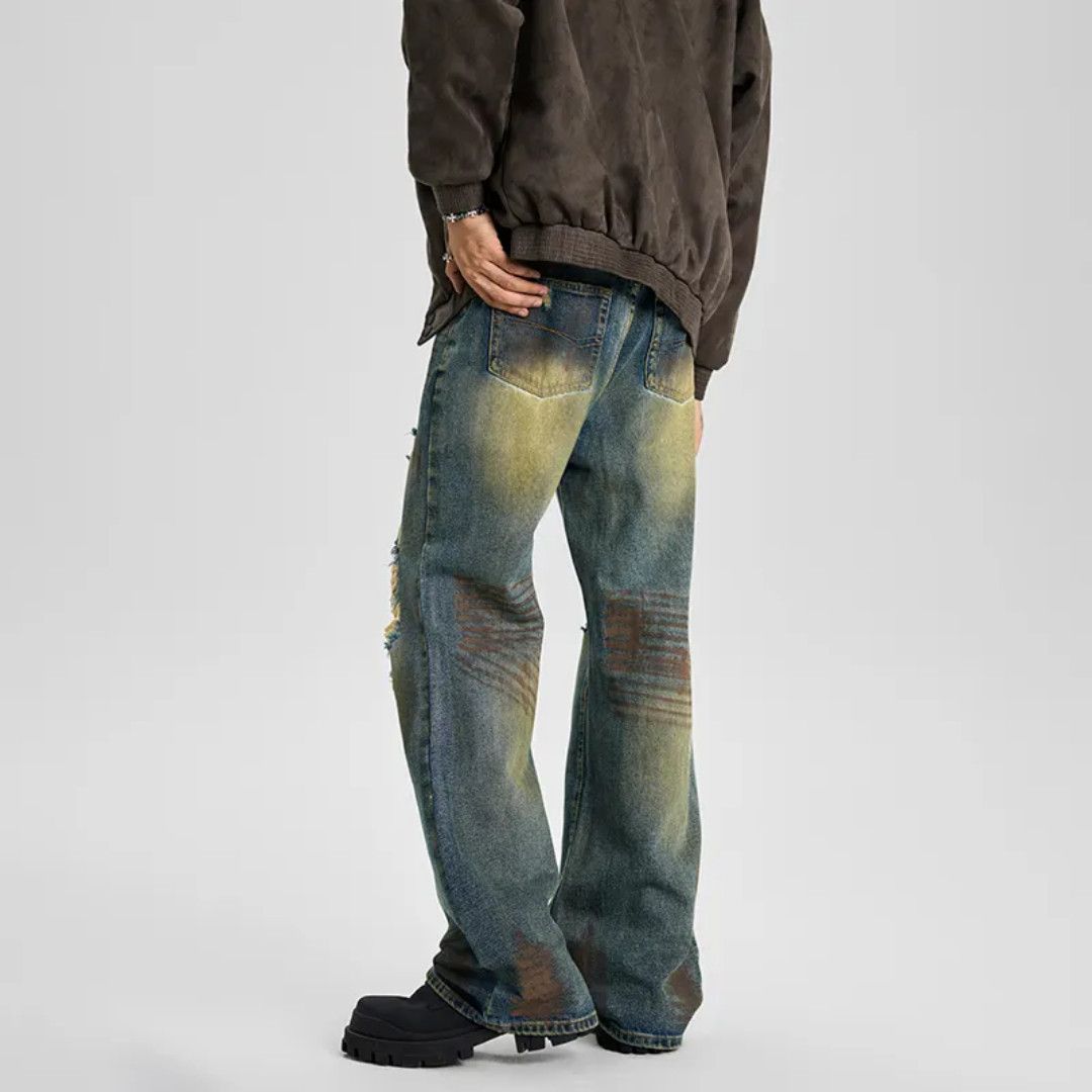 Japanese Brand High street vintage ripped jeans straight leg Size US 29 - 4 Thumbnail