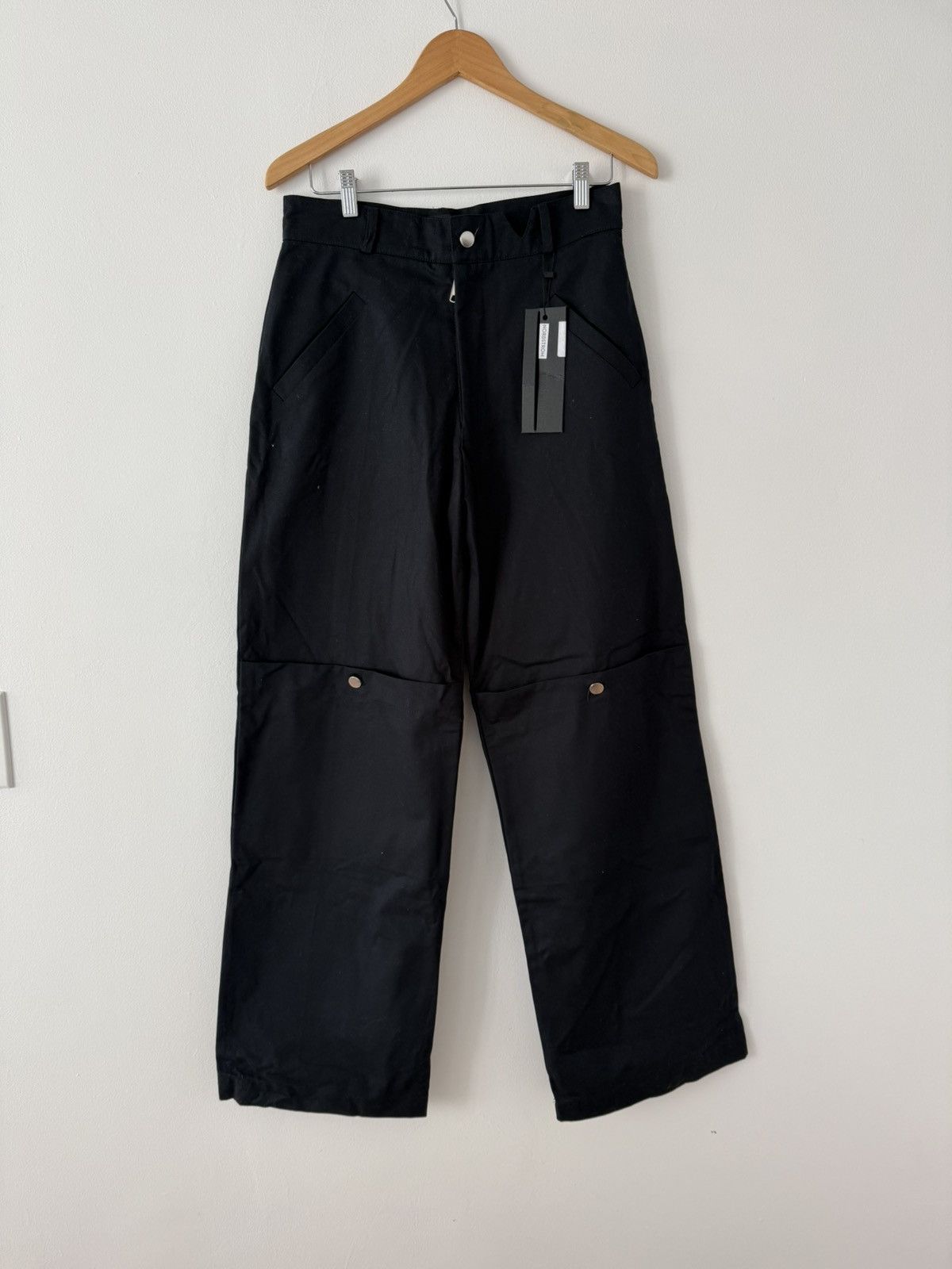 SPENCER BADU Spencer Badu black wide leg pants with front button pockets Size US 28 / EU 44 - 1 Thumbnail