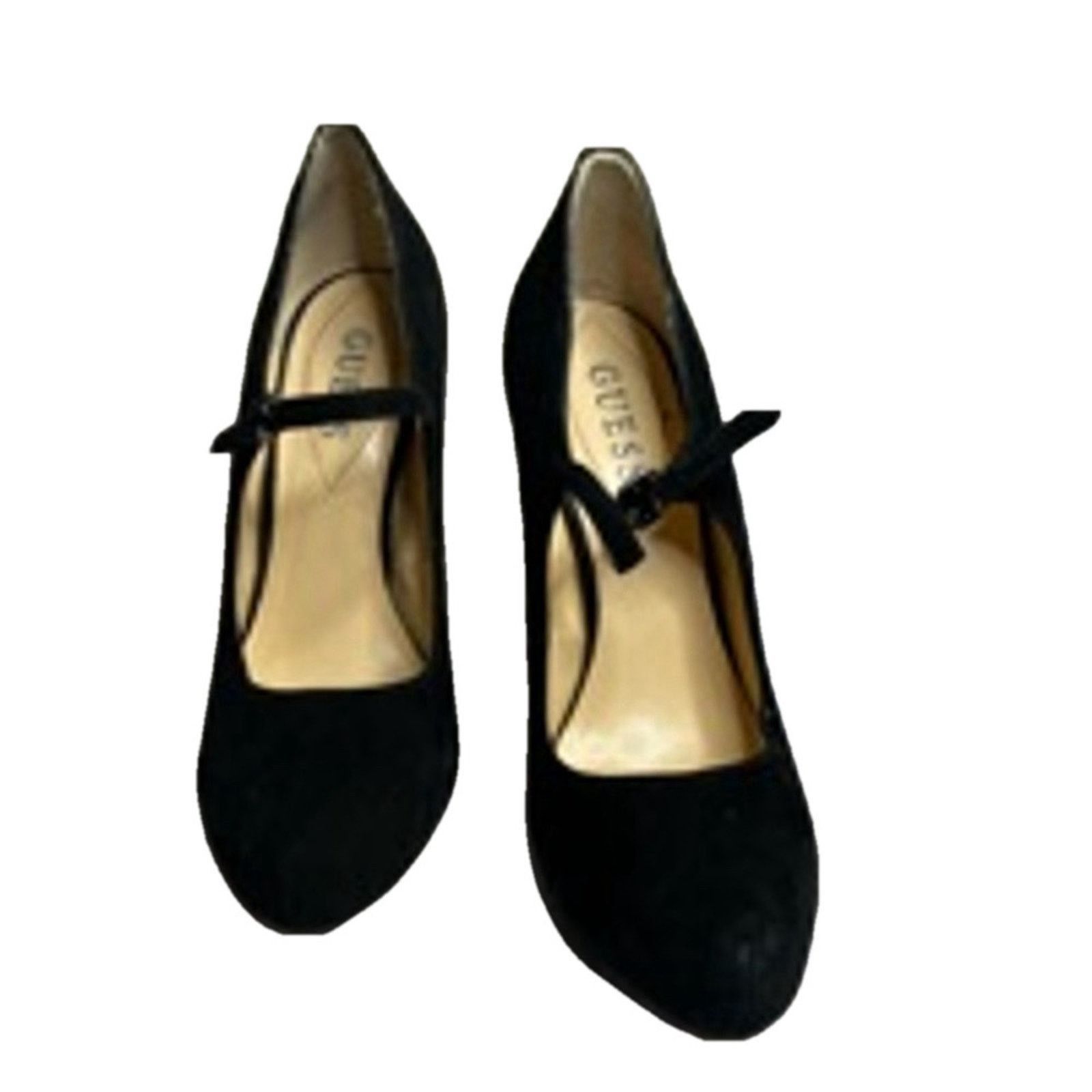 Guess Guess Black Suede Mary Jane High Heel Pumps Women’s 7M Size US 7 / IT 37 - 3 Thumbnail