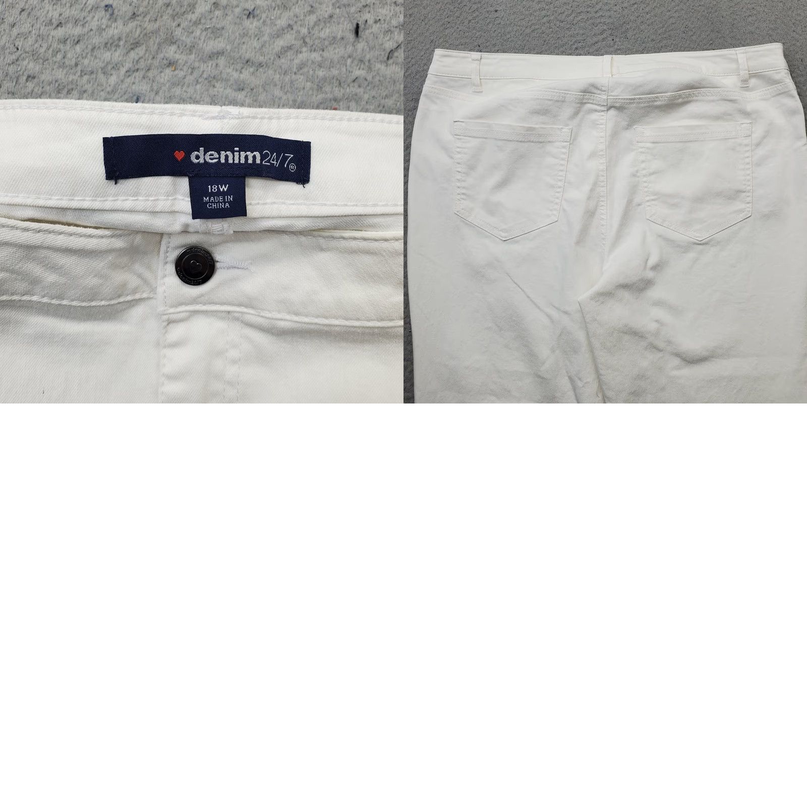 Denime Denim 24/7 Straight Jeans Womens 18W White Stretch Boho Streetwear Light Wash Denim 24/7 Womens 18W White Stretch Straight Jeans Size 40" / US 18 - 8 Thumbnail
