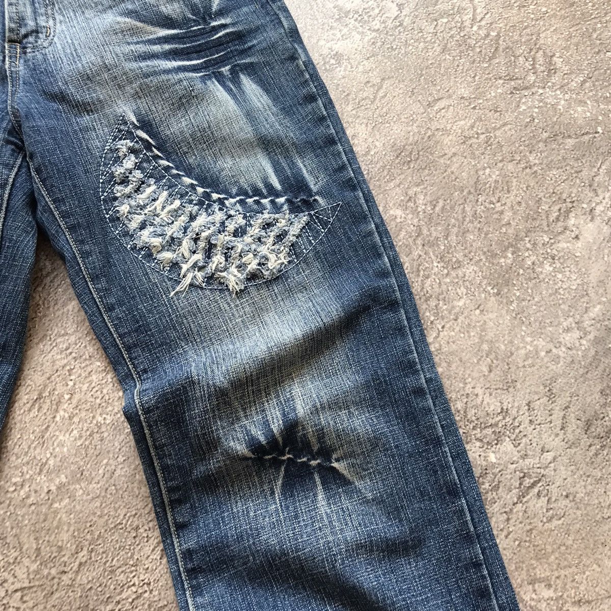 Vintage Vintage 90s Distressed Flared Jeans Grunge Low Rise Slim 27 Size 27" / US 4 / IT 40 - 3 Thumbnail