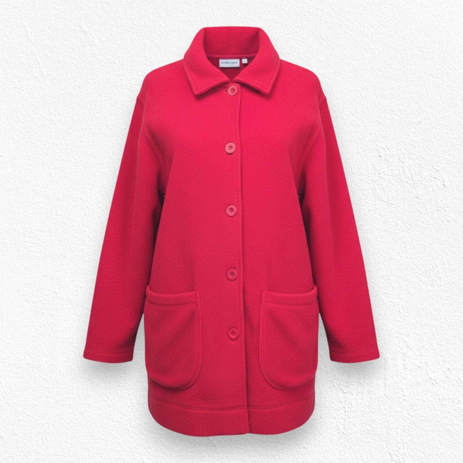 Cabin Creek Y2K Cherry Red Button Down Fleece Jacket Size Medium Size M / US 6-8 / IT 42-44 - 1 Thumbnail