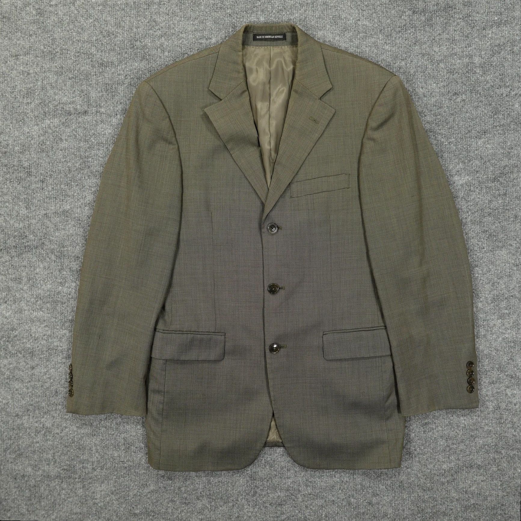 Vintage VINTAGE Andrew Fezza Suit Jacket Mens 36R Green Wool 3 Button Notch Lapel Lined Size 36R - 2 Thumbnail