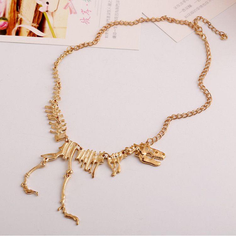 Jewelry 50cm Gothic Tyrannosaurus Rex Skeleton Dinosaur Necklace Size ONE SIZE - 2 Thumbnail