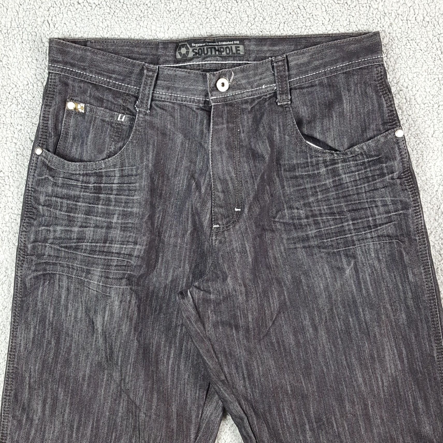 Southpole VINTAGE Southpole Gray Denim Wide Leg Baggy Fit Jeans Men's Size 34 Y2K 00s Grunge Rock Size US 34 / EU 50 - 2 Thumbnail