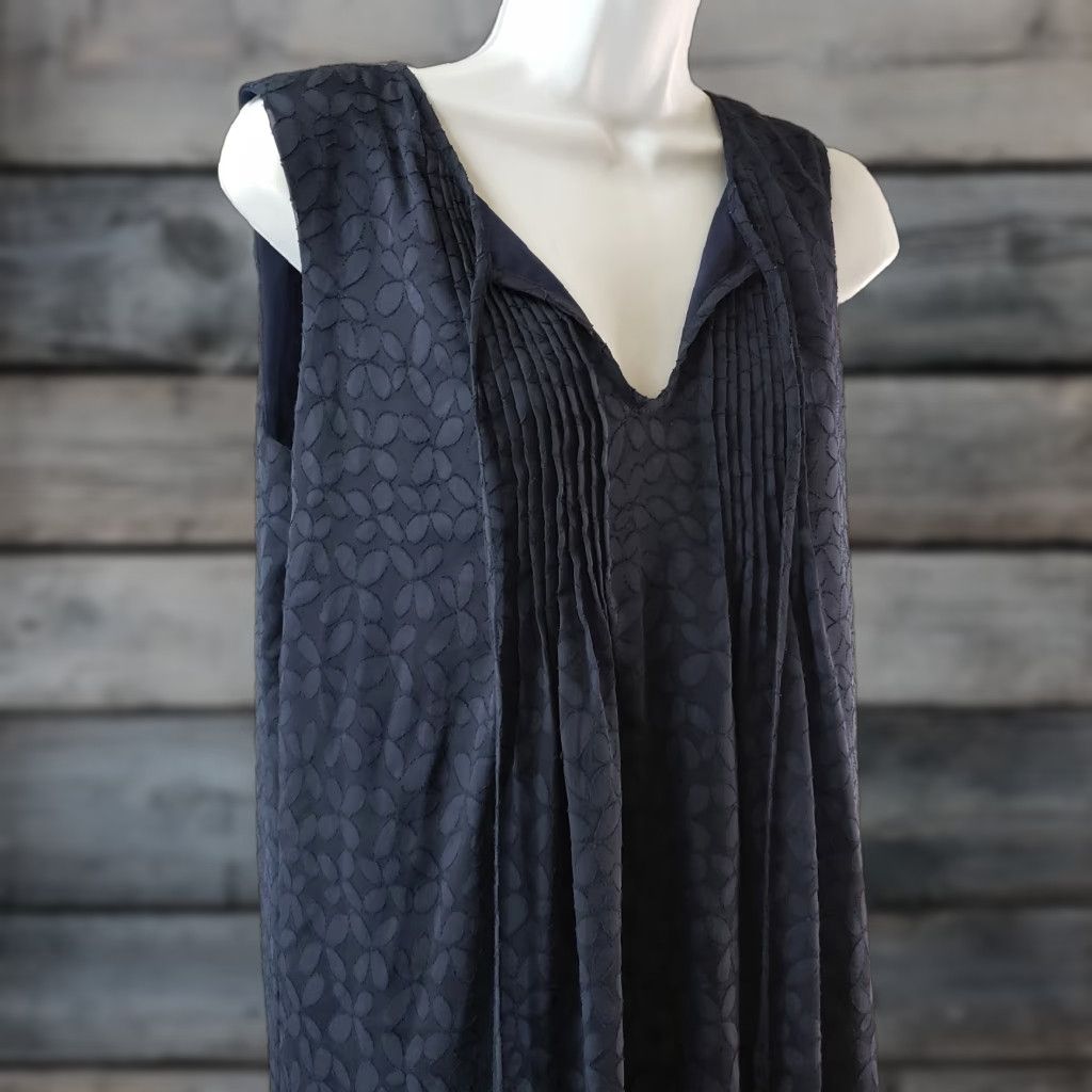 Tommy Hilfiger Tommy Hilfiger Womens Dress Sz 4 Blue Sleeveless Pleated A-Line Polyester Short Vintage No Size S / US 4 / IT 40 - 1 Thumbnail