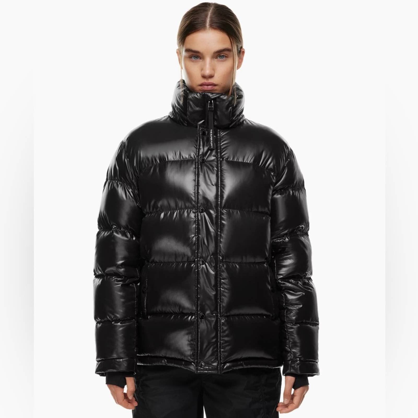 Aritzia Aritzia Black Original Hi-Gloss Taffeta Super Puff Coat | Grailed