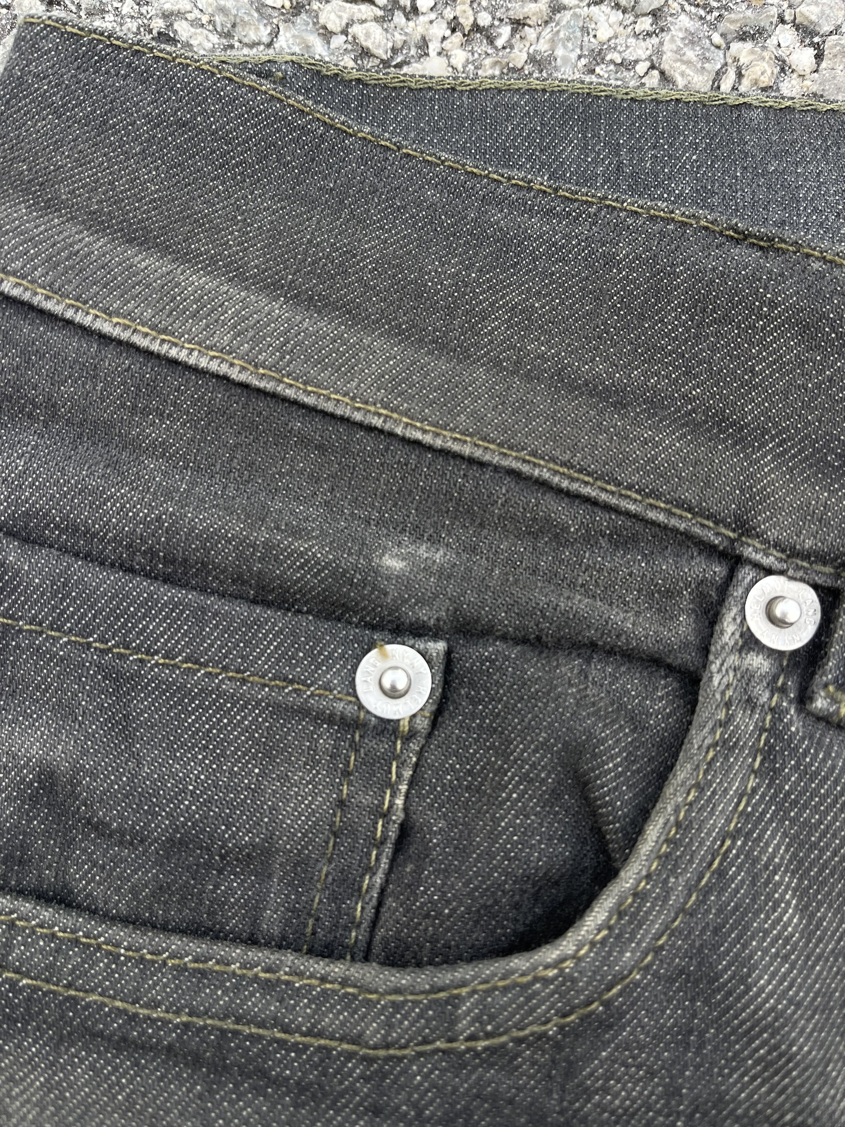 Helmut Lang × Vintage Vtg 90s Helmut Lang Black Dirt Low Waist Contour Fit Size US 31 - 8 Thumbnail