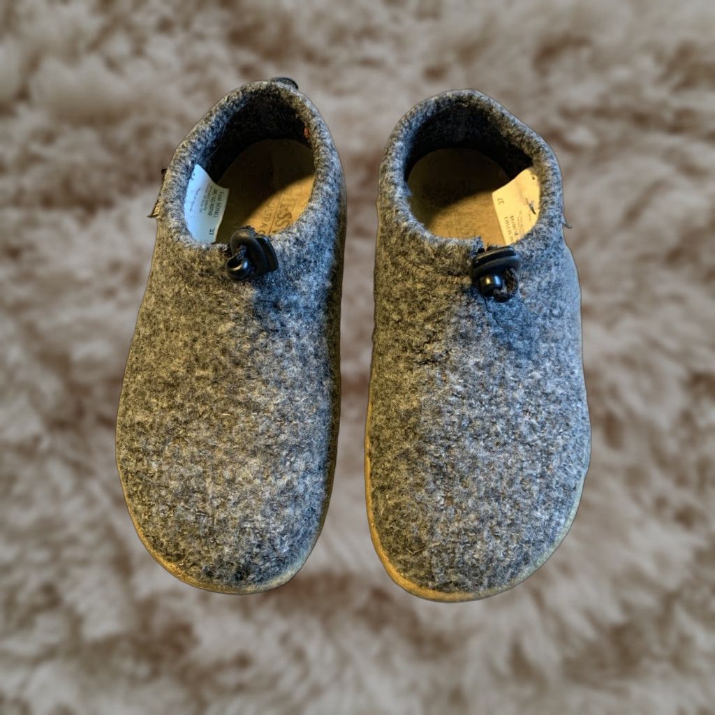 Giesswein Vent Gray Wool Clogs Slippers Womens EU 37 US 7 Slipper Mule Slip On Wool Lining Comfort 37 Women Vintage No Gray