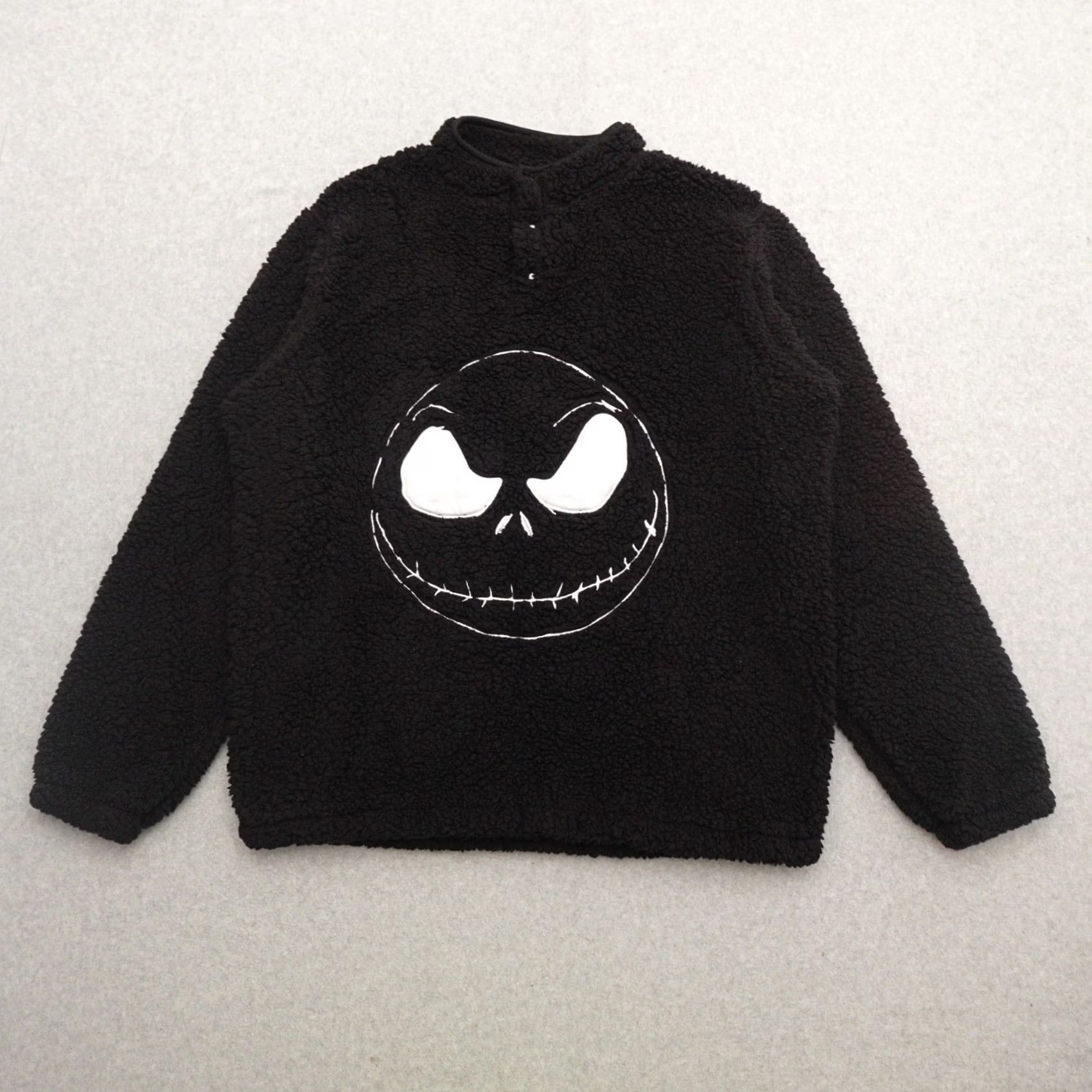 Disney VINTAGE Tim Burtons Nightmare Before Christmas Adult XL (26X30) Disney Fleece Pullover Shirt Mens Black Wool? Size US XL / EU 56 / 4 - 2 Thumbnail