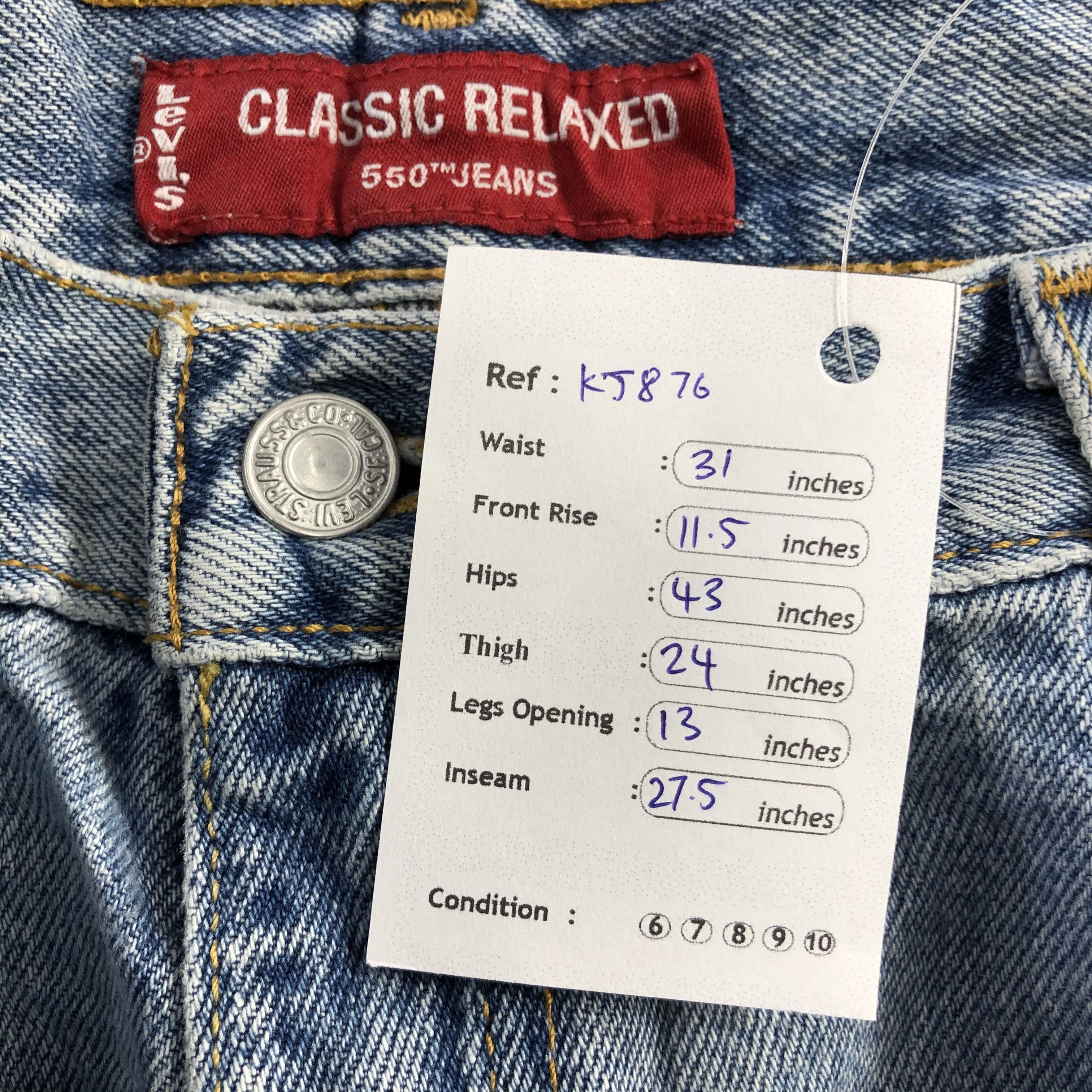Levi's Vintage Levis 550 Jeans Medium Wash Denim KJ876 Size 31" - 11 Thumbnail