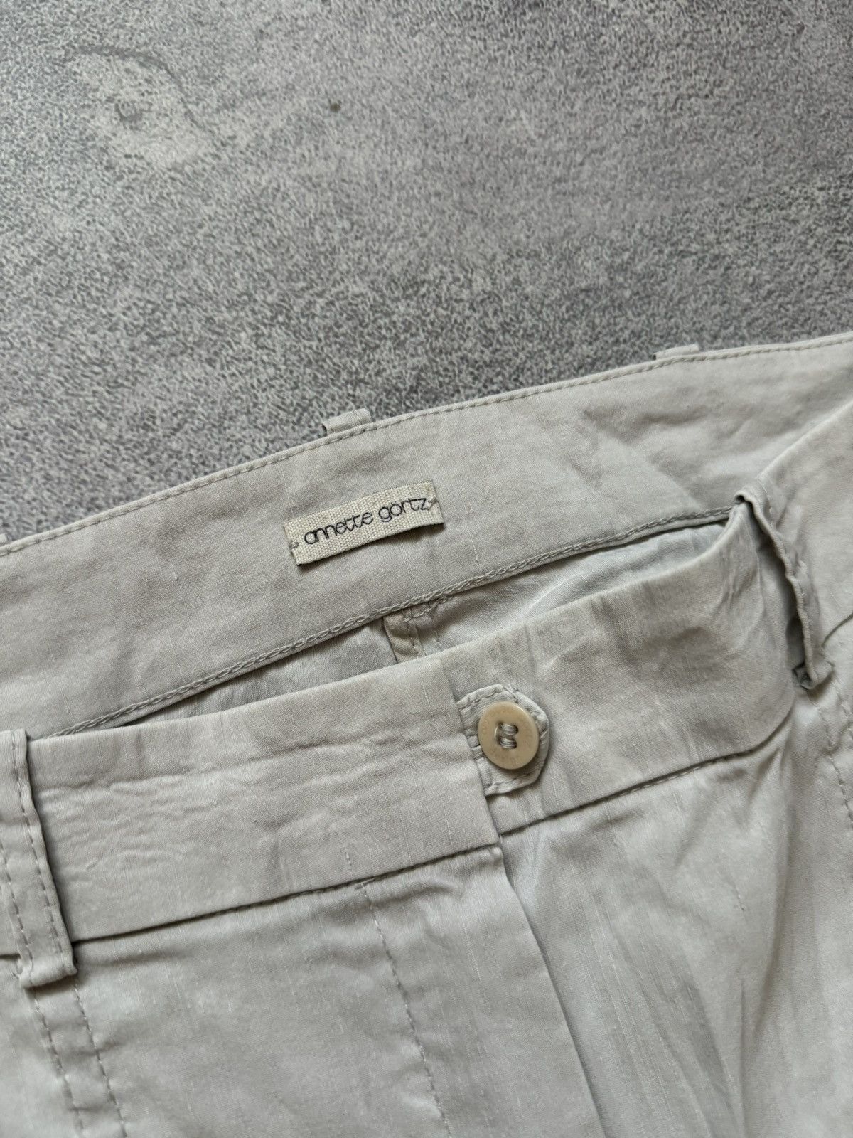 Annette Gortz × Japanese Brand Annette Gortz 38 linen light gray pant trouser chino relaxed Size 26" / US 2 / IT 38 - 4 Thumbnail