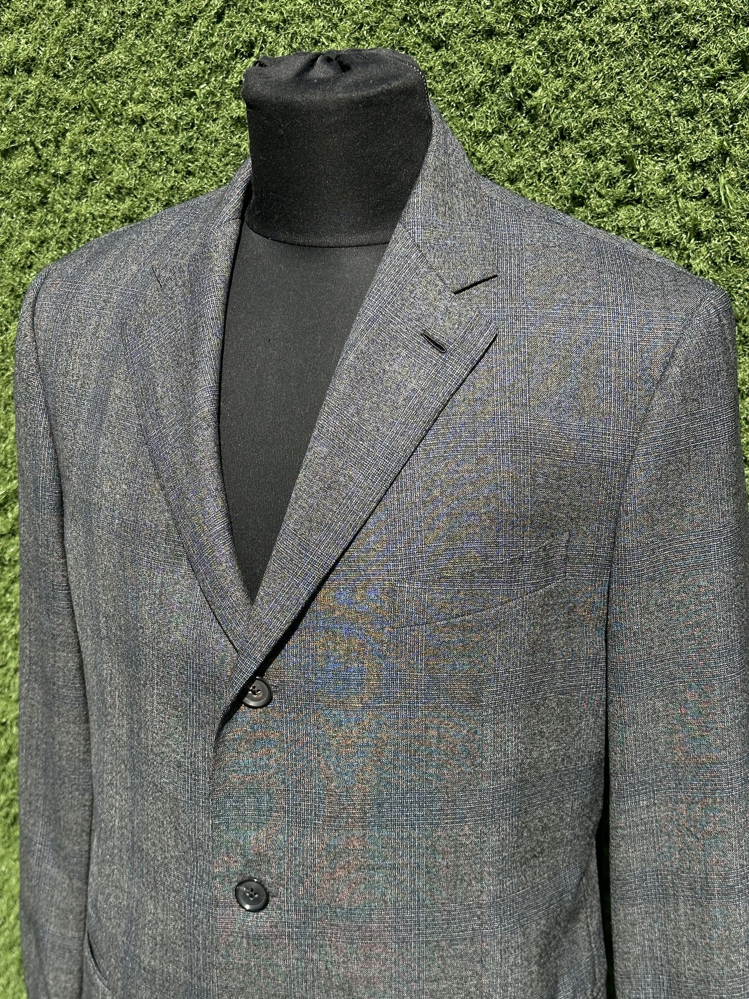 Caruso Caruso 54R 44L Gray Check Blazer Sport Coat Italy 3 Button Size 54R - 9 Thumbnail