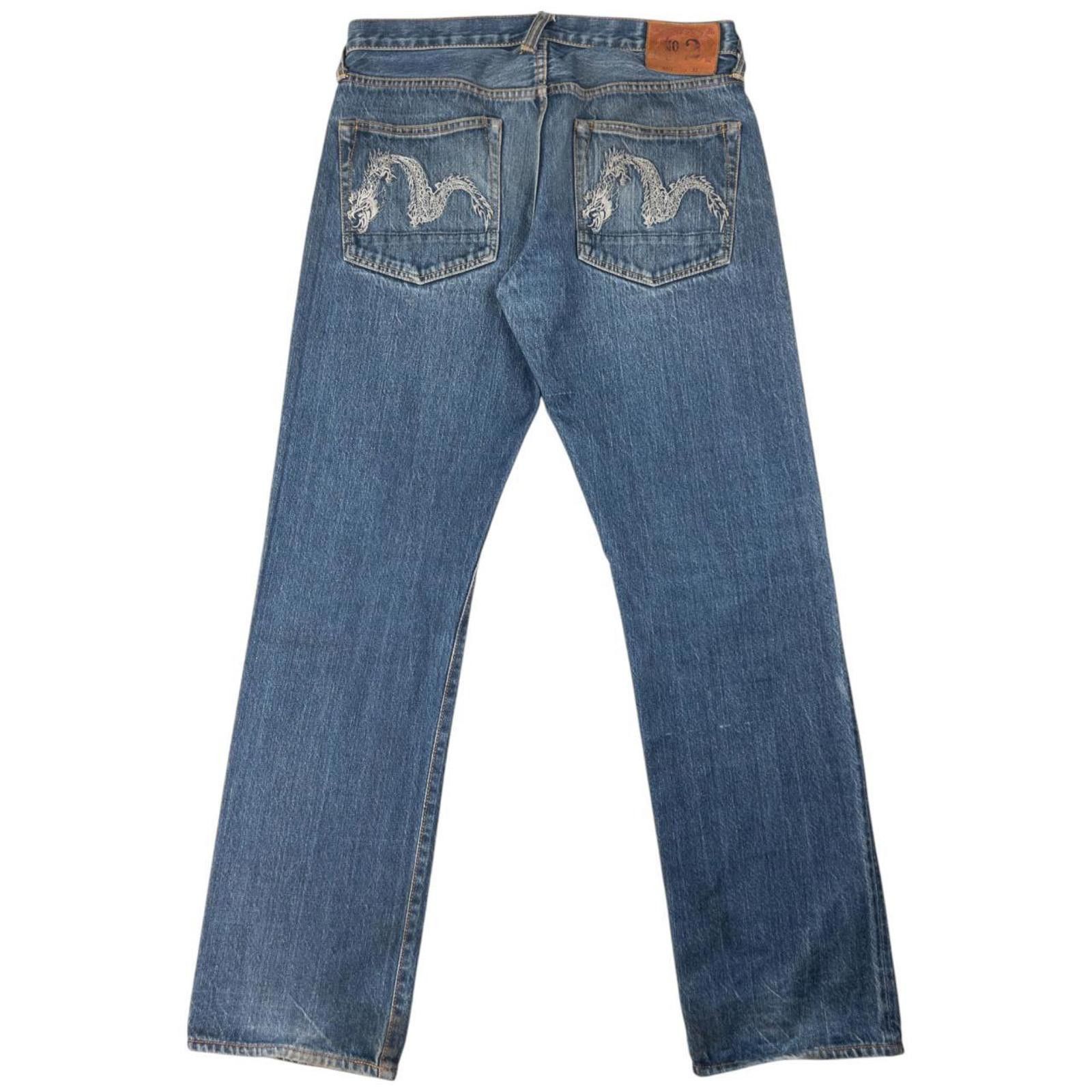Evisu Vintage Evisu Double Dragon Gull Denim Jeans Size W33 Size US 33 - 2 Thumbnail